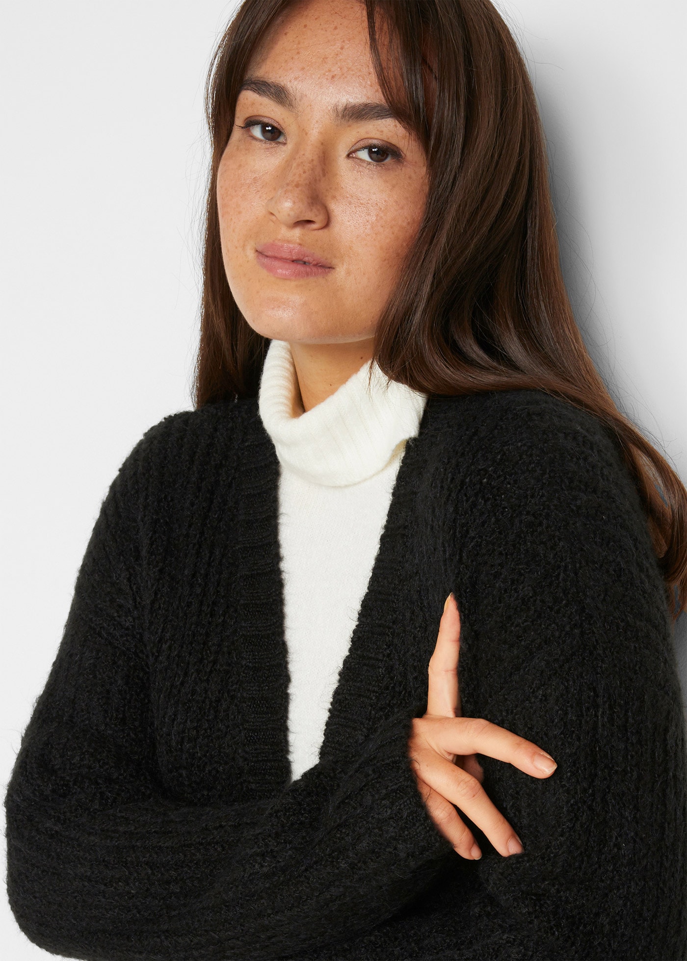 bonprix Strickmantel Lange Strickjacke