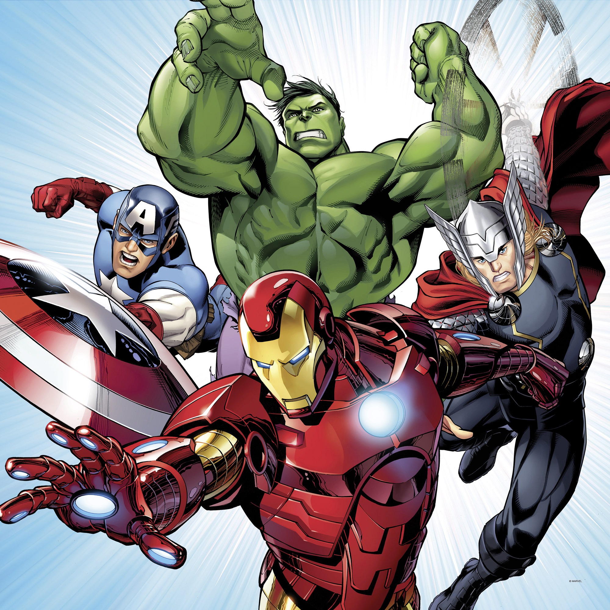 Komar Leinwandbild »Marvel Avengers Teampower«, Disney, (1 St.), 60 x 60 cm (Breite x Höhe) - Kinderzimmer, Dekoration