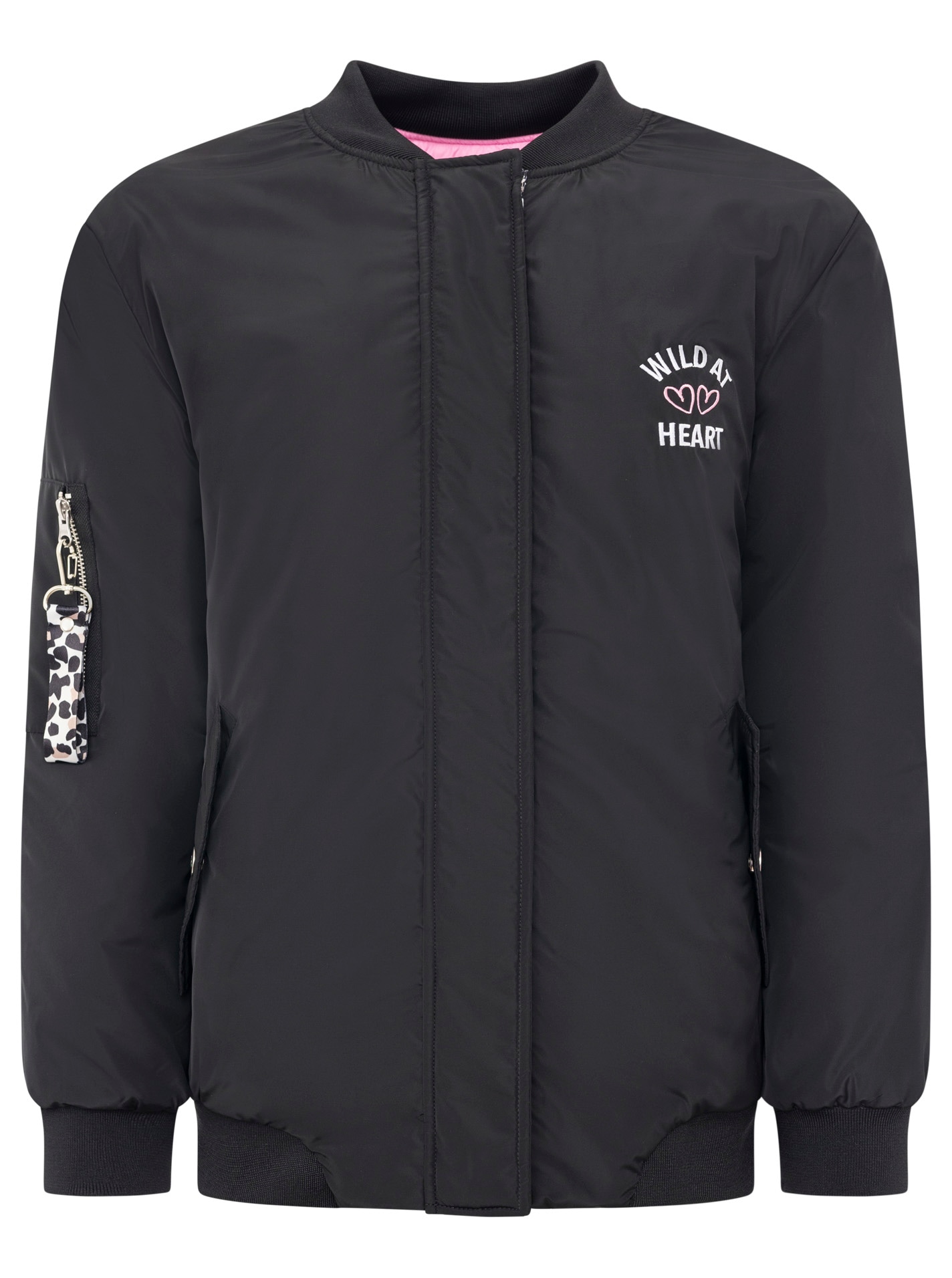 Zwillingsherz Bomberjacke »"Wild Heart"« ohne Kapuze Oversize - überschnittene Schulter, Taschen mit Druckknöpfen