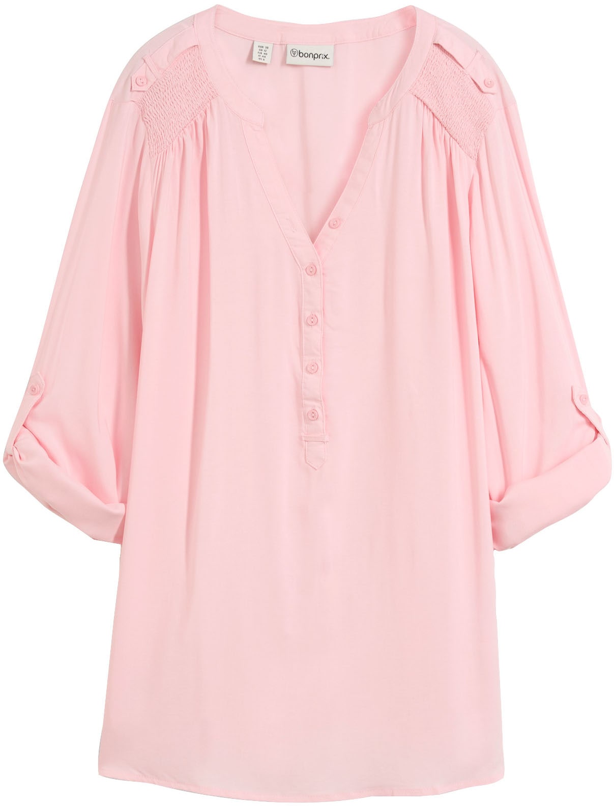 bonprix Tunika »Tunikabluse aus softer Viskose« Casual Stil, Regular Fit, mit Rundsaum, mit Knopfleiste