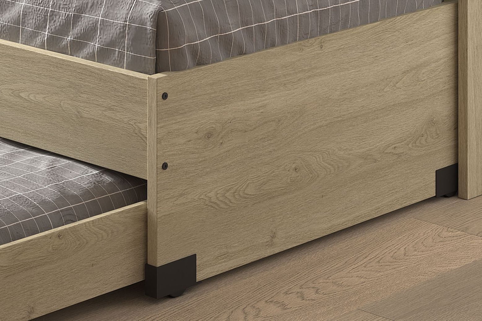Home affaire Etagenbett »praktisches Etagenbett mit viel Funktion, 2 Dekore zur Wahl«, (B/H/T ca. 219x114x98cm, Metall Leiter und Absturzschutz in schwarz), für kleine Räume, 2 Liegefl., Bettschublade, inkl. Schreibtisch