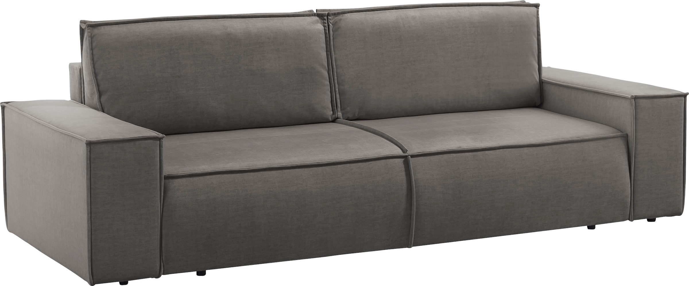 Home affaire 3-Sitzer »SHERWOOD Schlafsofa (257cm) Cord, Samtvelours, Vintage-Lederoptik«, Schlaffunktion mit Bettkasten (ca. 136/200cm)