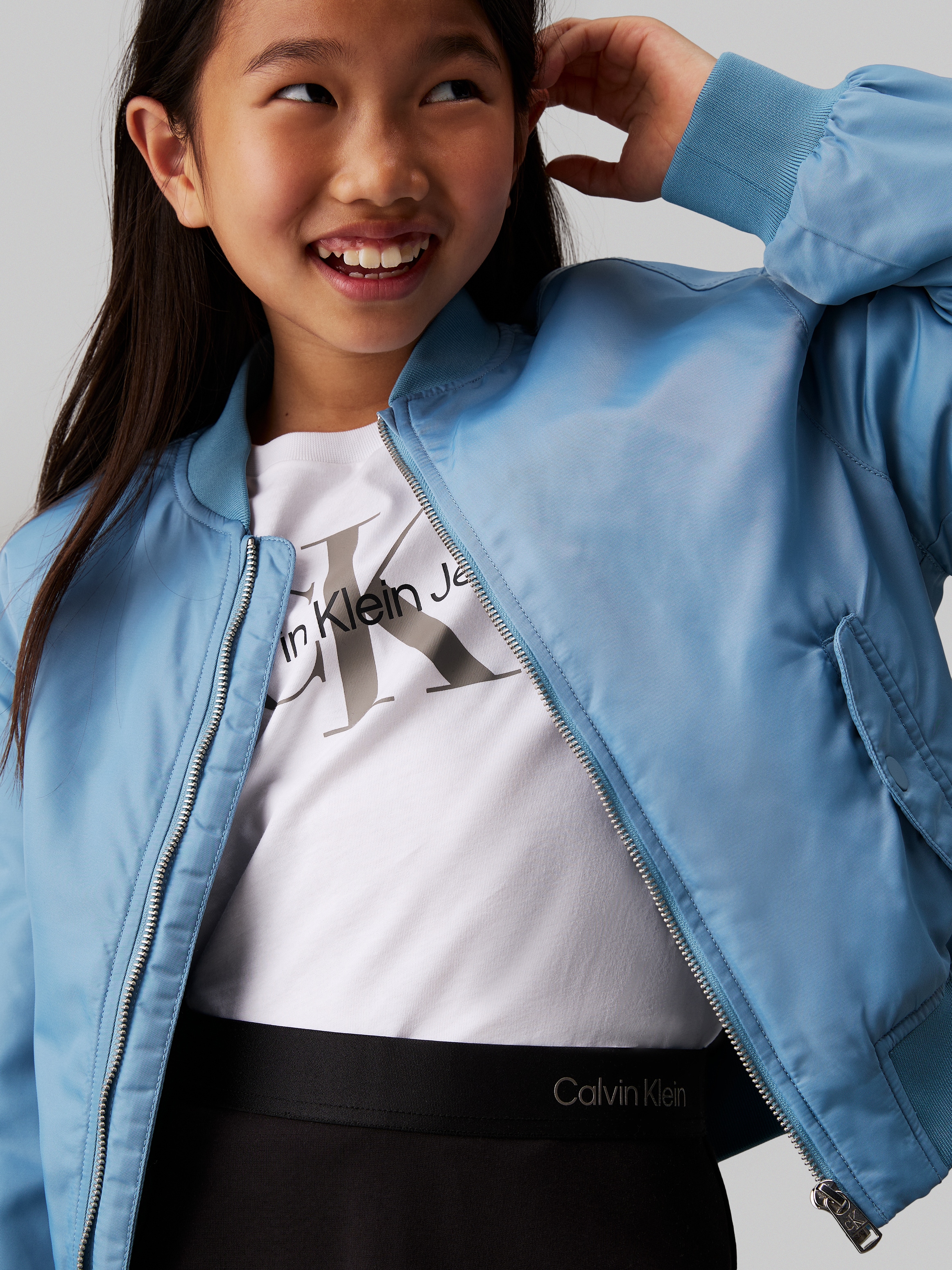 Calvin Klein Jeans Minirock »LOGO TAPE FLARE PUNTO SKIRT«, für Kinder bis 16 Jahre, mit elastischem Bund