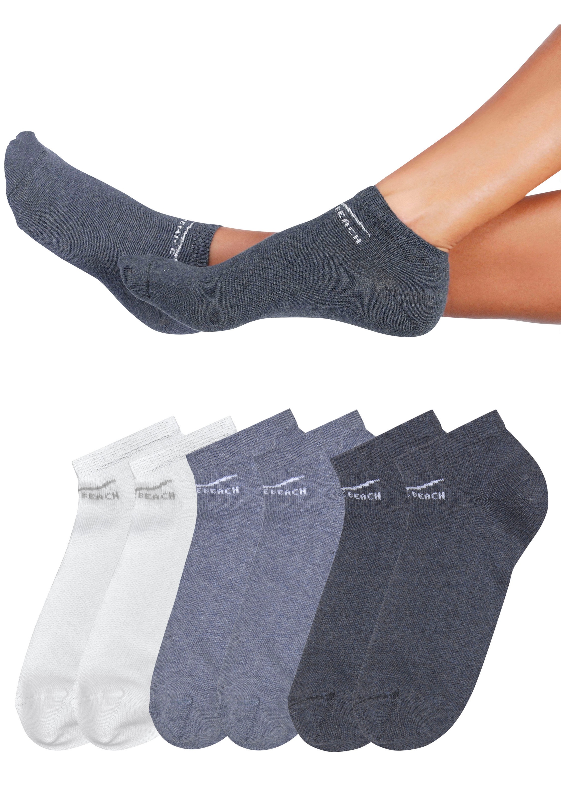 Venice Beach Sneakersocken, (Packung, 6 Paar), perfekte Passform durch LYCRA-Anteil