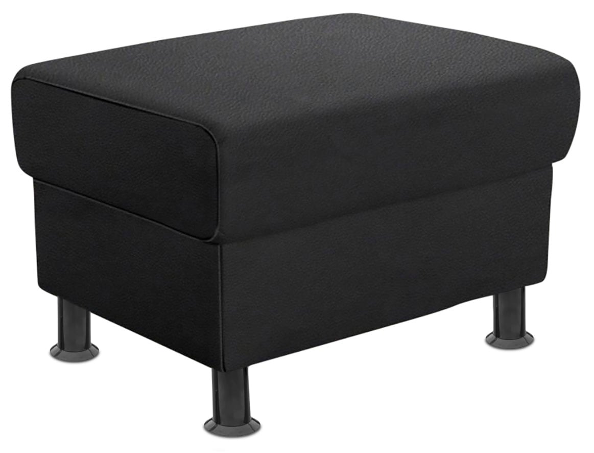 TRENDMANUFAKTUR Hocker »Rondo, Polsterhocker zur Serie, Breite 67 cm, Füße schwarz«, Fußhocker wahlweise mit Federkern, in verschiedenen Bezügen bestellbar