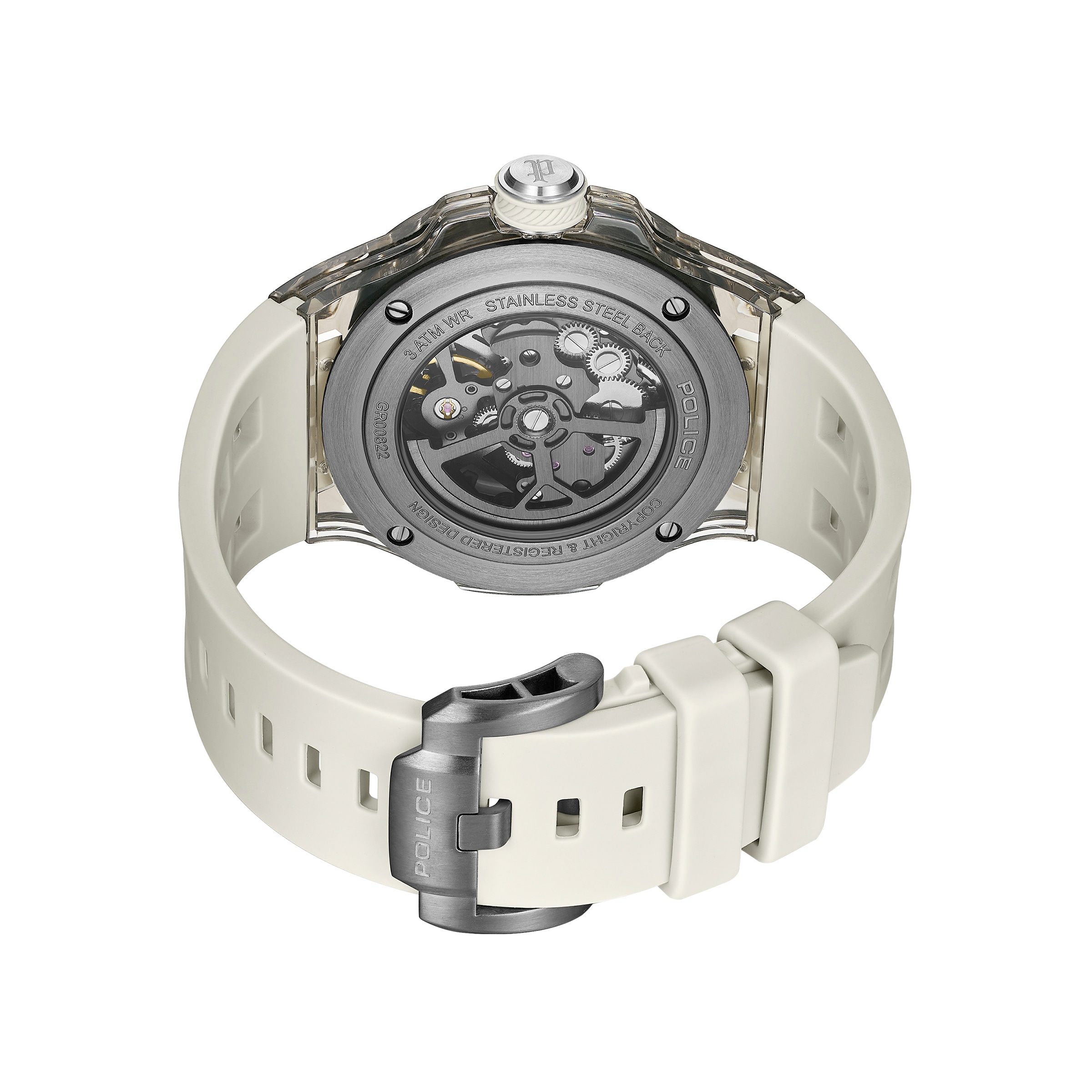 Police Automatikuhr »Cyclone« Armbanduhr, Herrenuhr, Mechanische Uhr, Silikonarmband, analog
