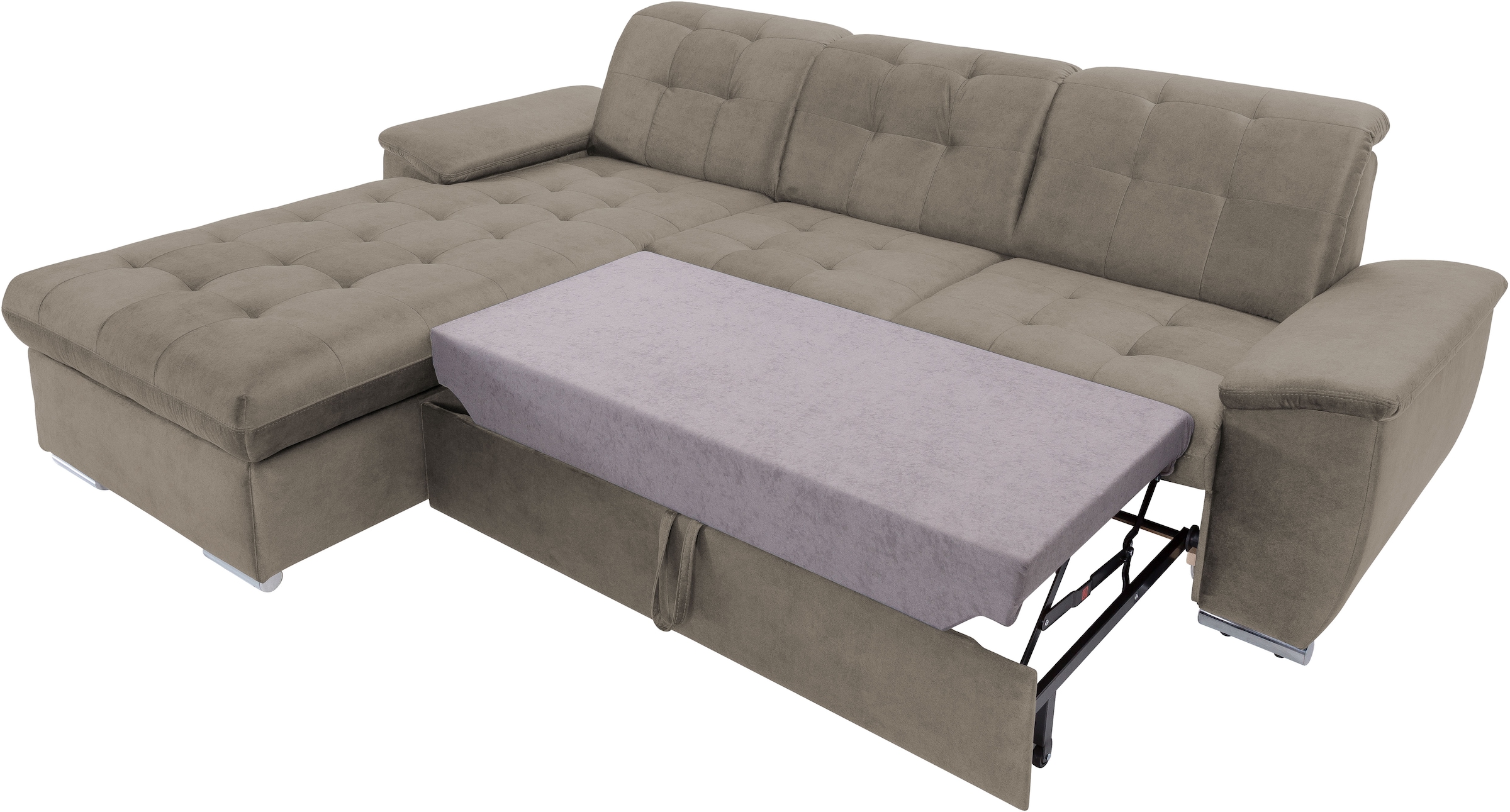 exxpo - sofa fashion Ecksofa »Derby Inkl. Kopfteilverstellung, wahlw. Bett & Bettkasten, L-Form«, EXTRA an Komfort zum Relaxen, Entspannen und Wohlfühlen