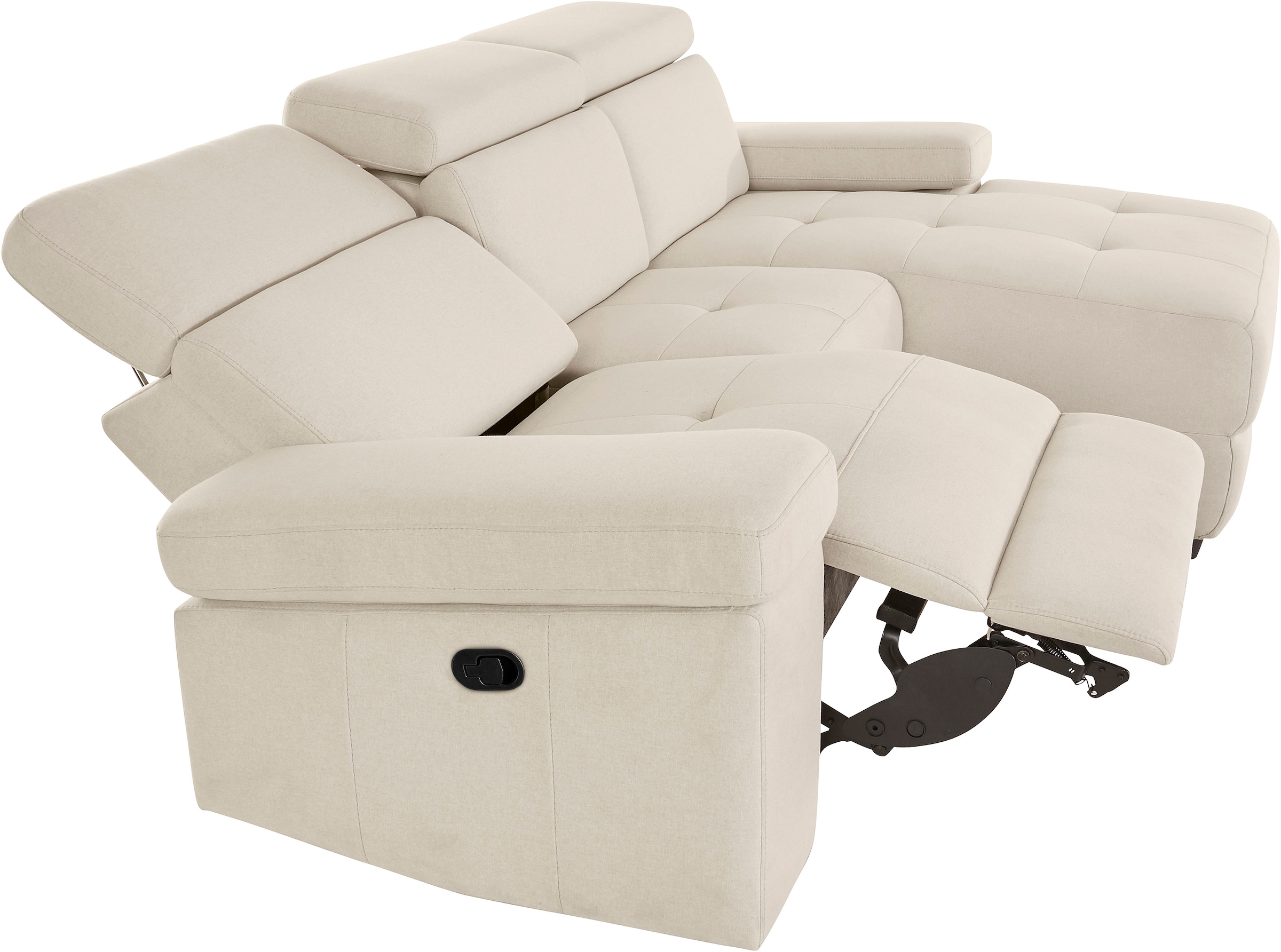 Places of Style Ecksofa »Kilado, L-Form,«, mit Relaxfunktion, verstellbarer Armlehne, Kopfteilverstellung