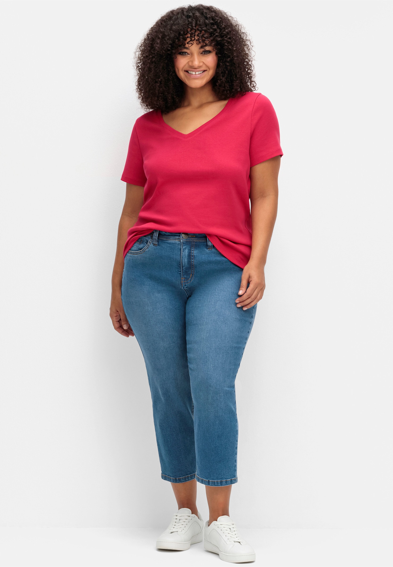 Sheego 5-Pocket-Jeans »7/8-Jeans 7/8-Jeans in schmaler Beinform« im Curvy-Schnitt PIA