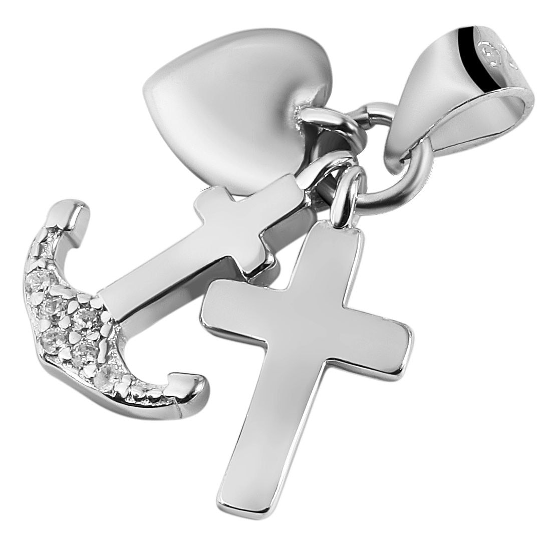 Adelia´s Kreuzanhänger »Damen Anhänger ¿ Kreuz Kreuzanhänger aus 925 Silber mit Zirkonia«
