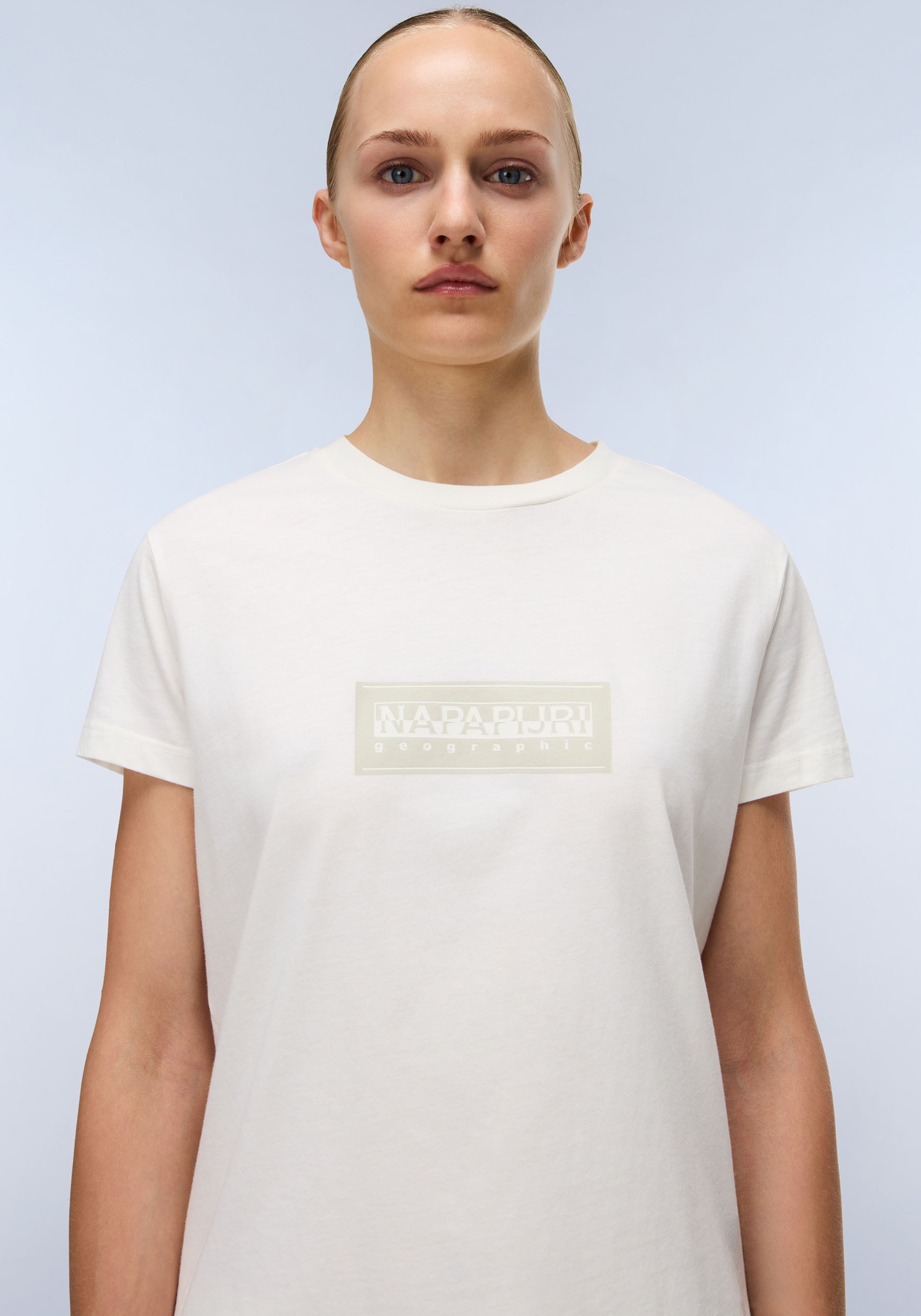 Napapijri Kurzarmshirt »S-BOX LOGO SS W 1 A69 LANGOUSTINO A69«, Mit Rundhalsausschnitt