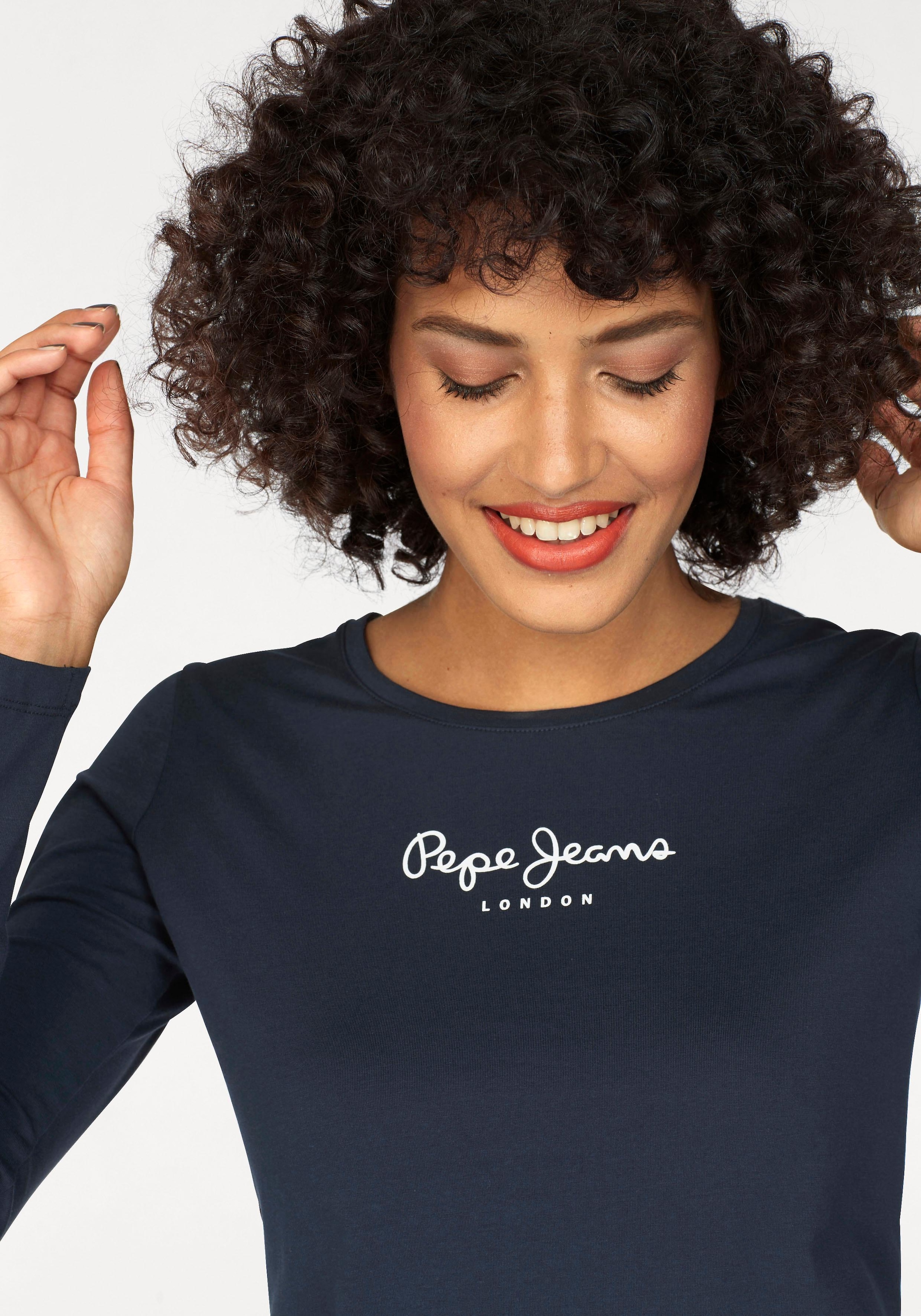 Pepe Jeans Langarmshirt »NEW VIRGINA L/S«, mit Logo-Print