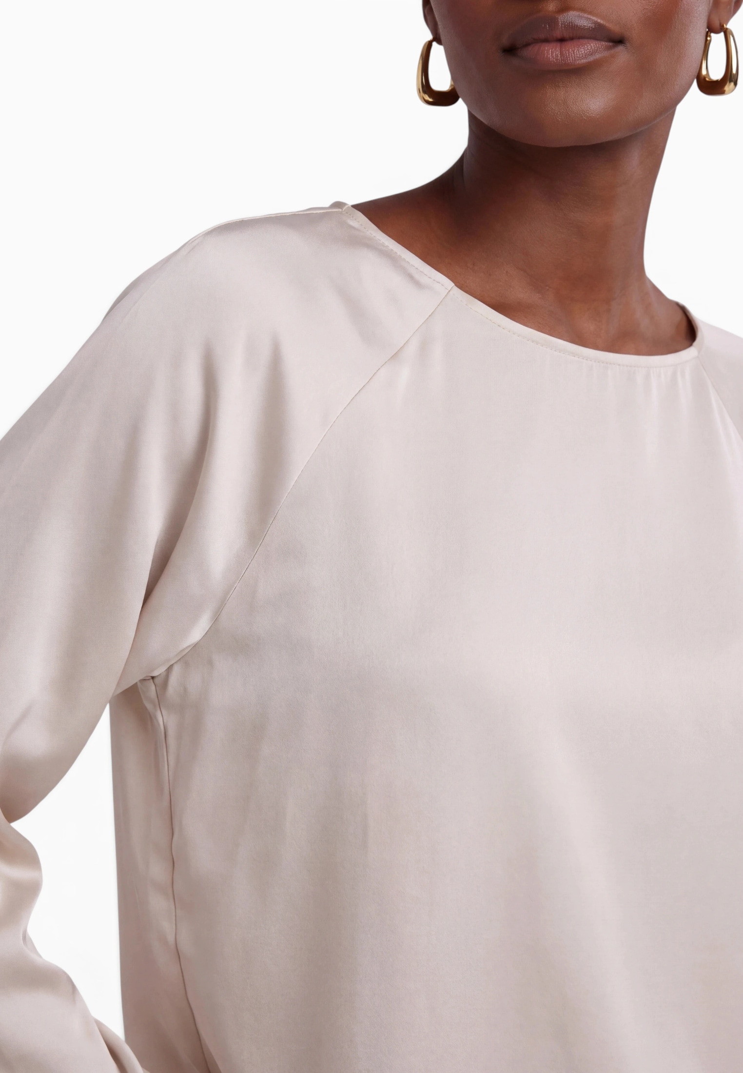 Zero Satinbluse »Satin-Bluse mit Tunnelzug«