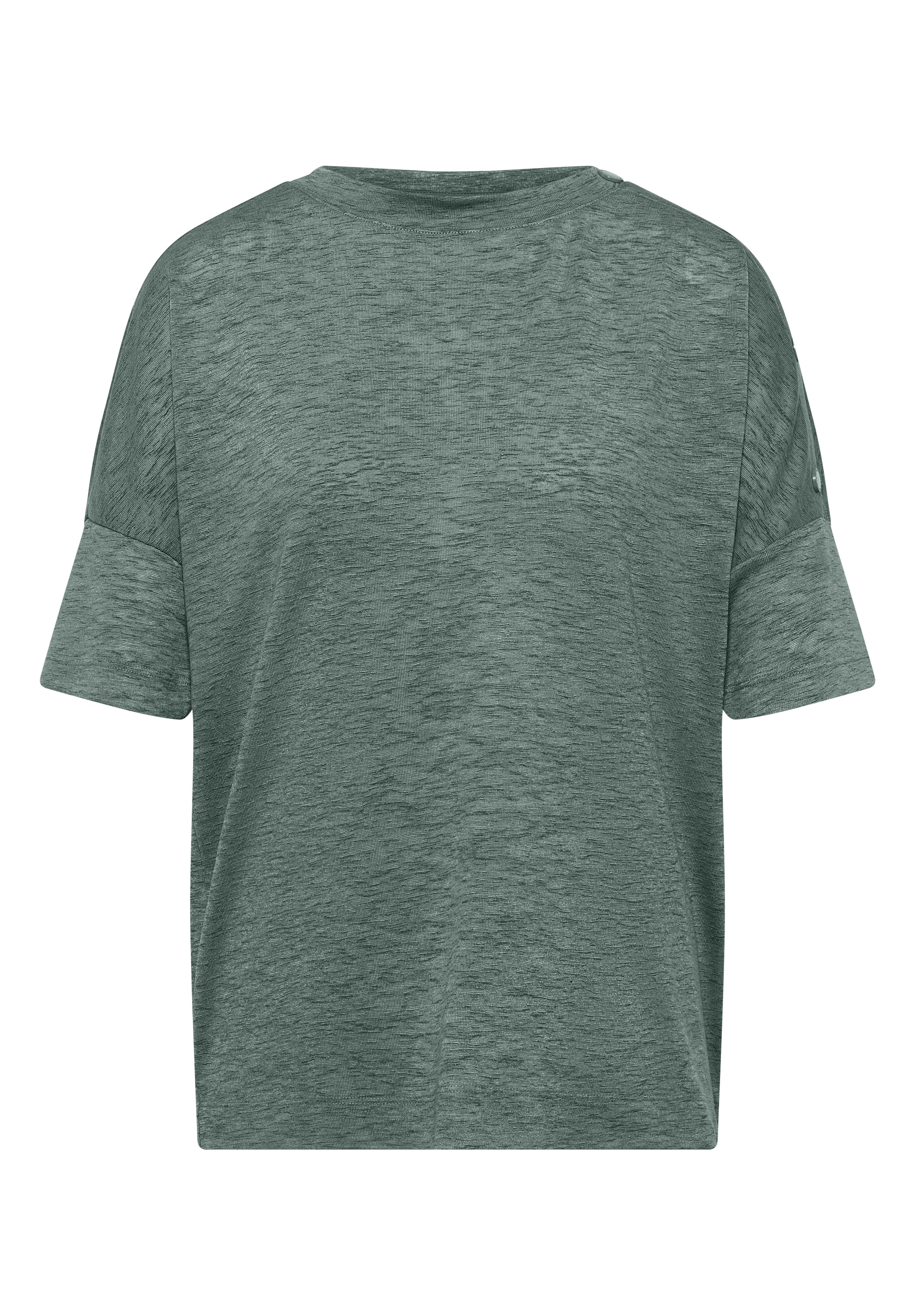 Cecil Kurzarmshirt Sommershirt in Leinen-Optik mit Knöpfen
