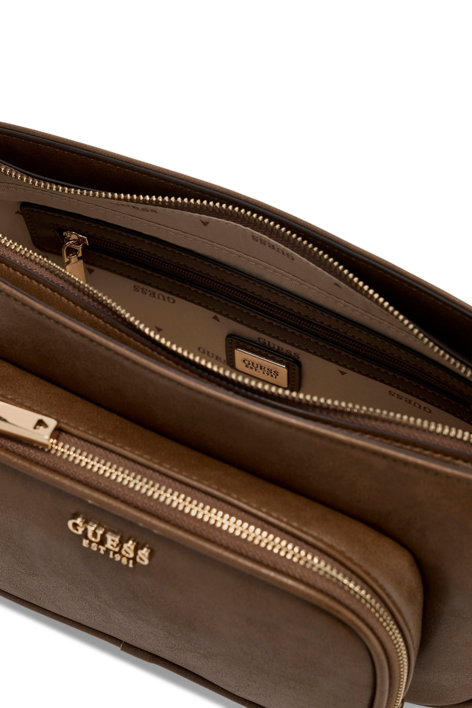 Guess Schultertasche »BRONNA SHOULDER BAG« Damen Handtasche, Umhängetasche, mit Reißverschluss-Frontfach