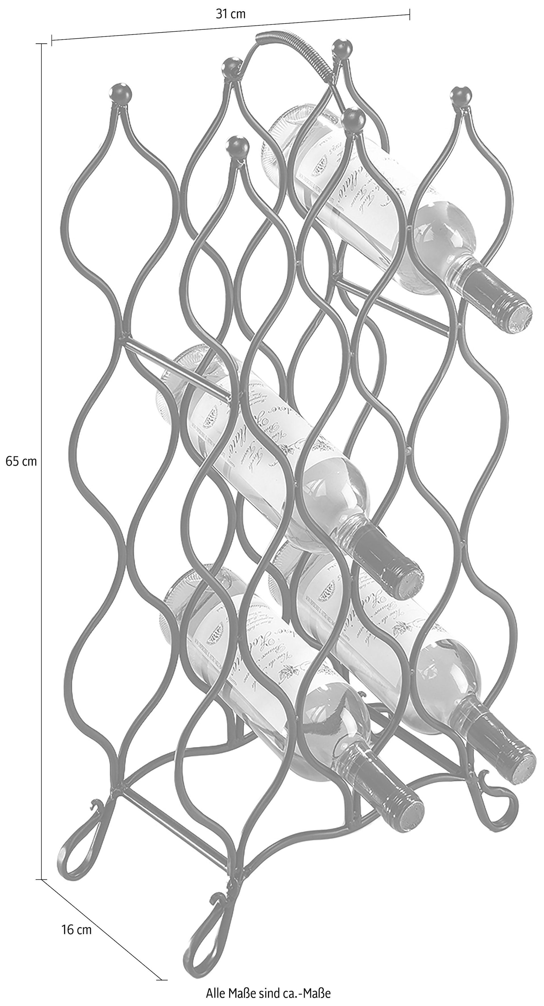 locker Weinflaschenhalter »Weinregal aus Metall«