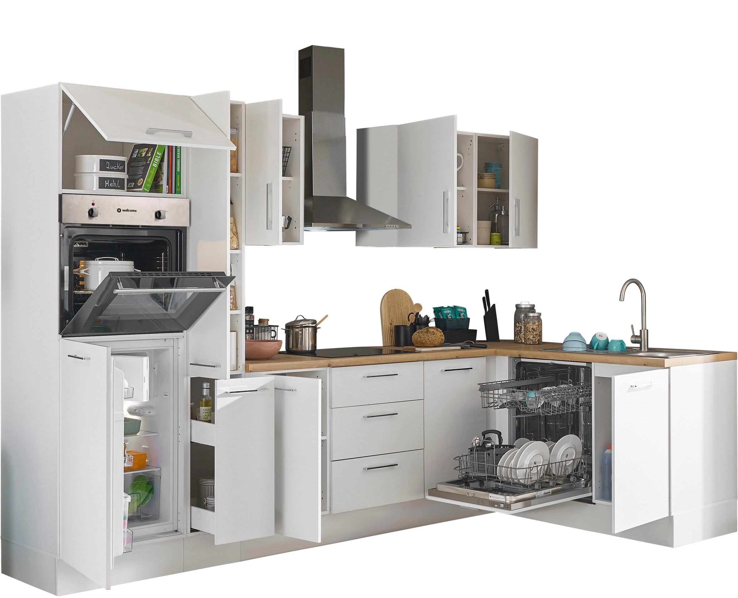 BASIC by Balculina Winkelküche »Turin« Stellbreite 310x175 cm, wahlweise mit E-Geräten