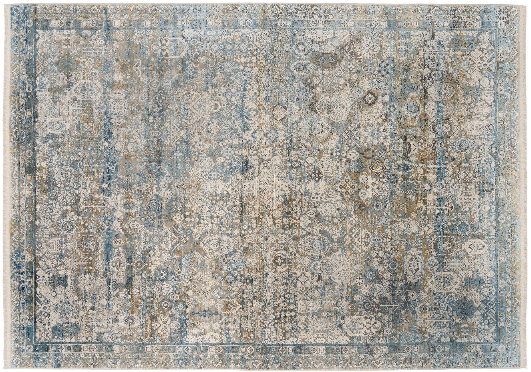 OCI DIE TEPPICHMARKE Teppich »BESTSELLER TADI« rechteckig 8 mm Höhe Glanz Viskose, mit Fransen, Hoch Tief Struktur, Vintage, Wohnzimmer