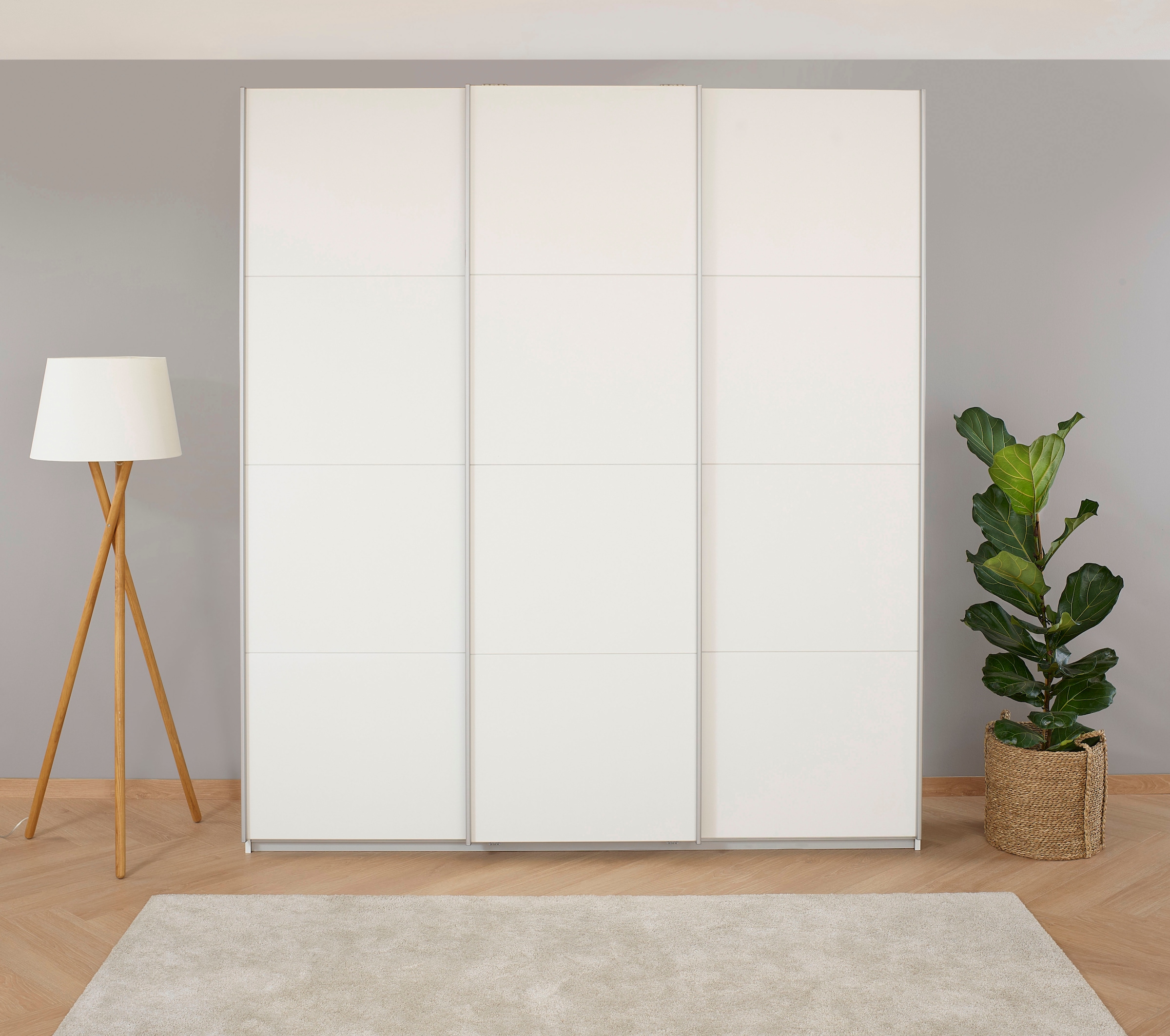 rauch Schwebetürenschrank »Kleiderschrank Schrank Garderobe KOLUNA mit Dekor-Front«, (Breiten 203/271/315/360 cm Höhen 210/229 cm), inkl. 2 Innenschubladen sowie extra Einlegeböden MADE IN GERMANY