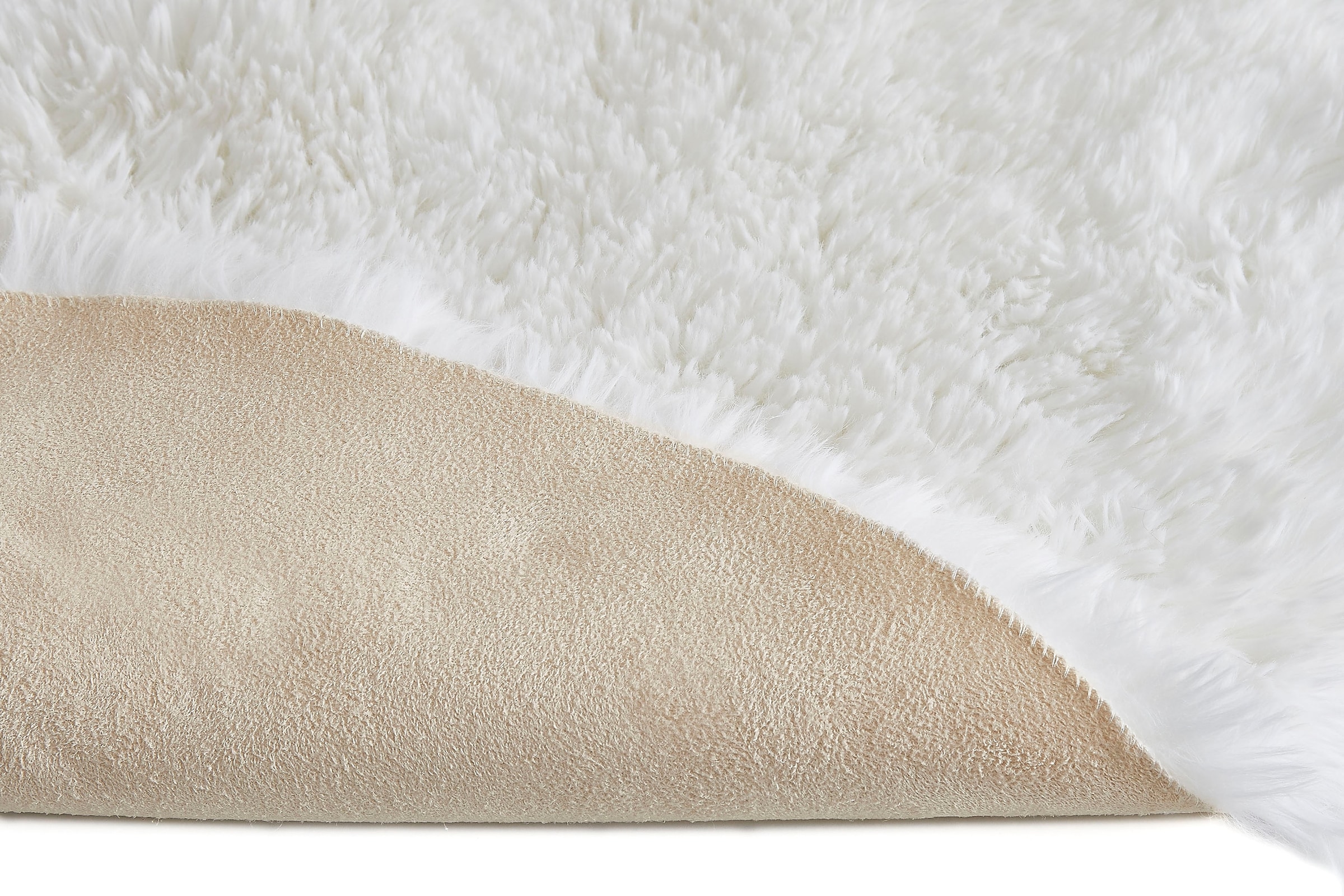 my home Fellteppich »Alpa« rund 35 mm Höhe Kunstfell, Uni Farben, sehr weich, waschbar