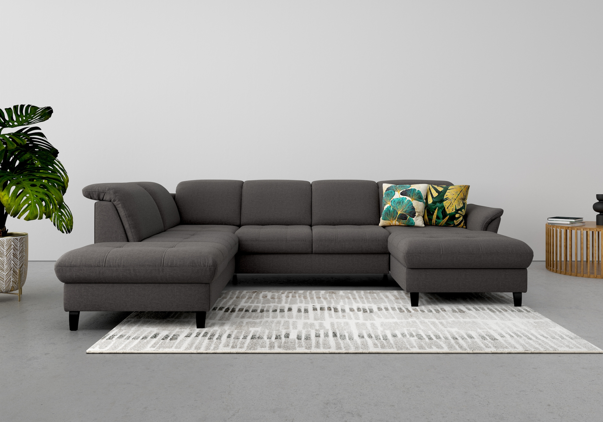 sit&more Wohnlandschaft "Maggiore U-Form" wahlweise mit Kopfteilverstellung, Schlaffunktion und Stauraum