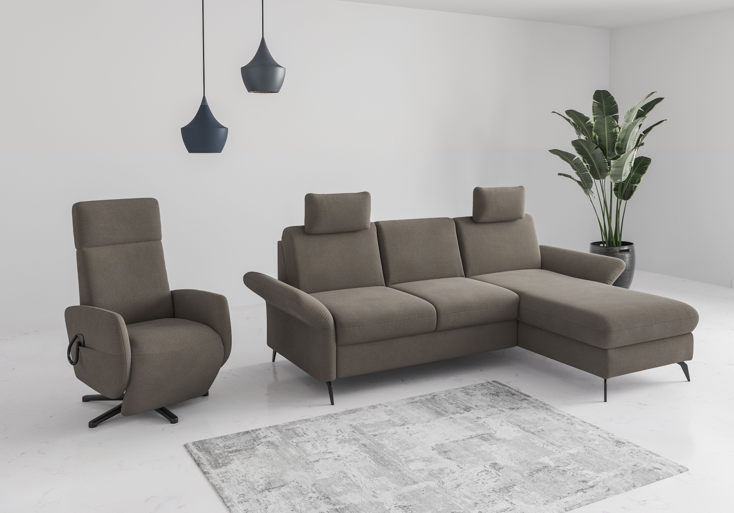 Home affaire Ecksofa »Rochelle«, wahlweise mit Bettfunktion, Bettkasten und Armteilverstellung