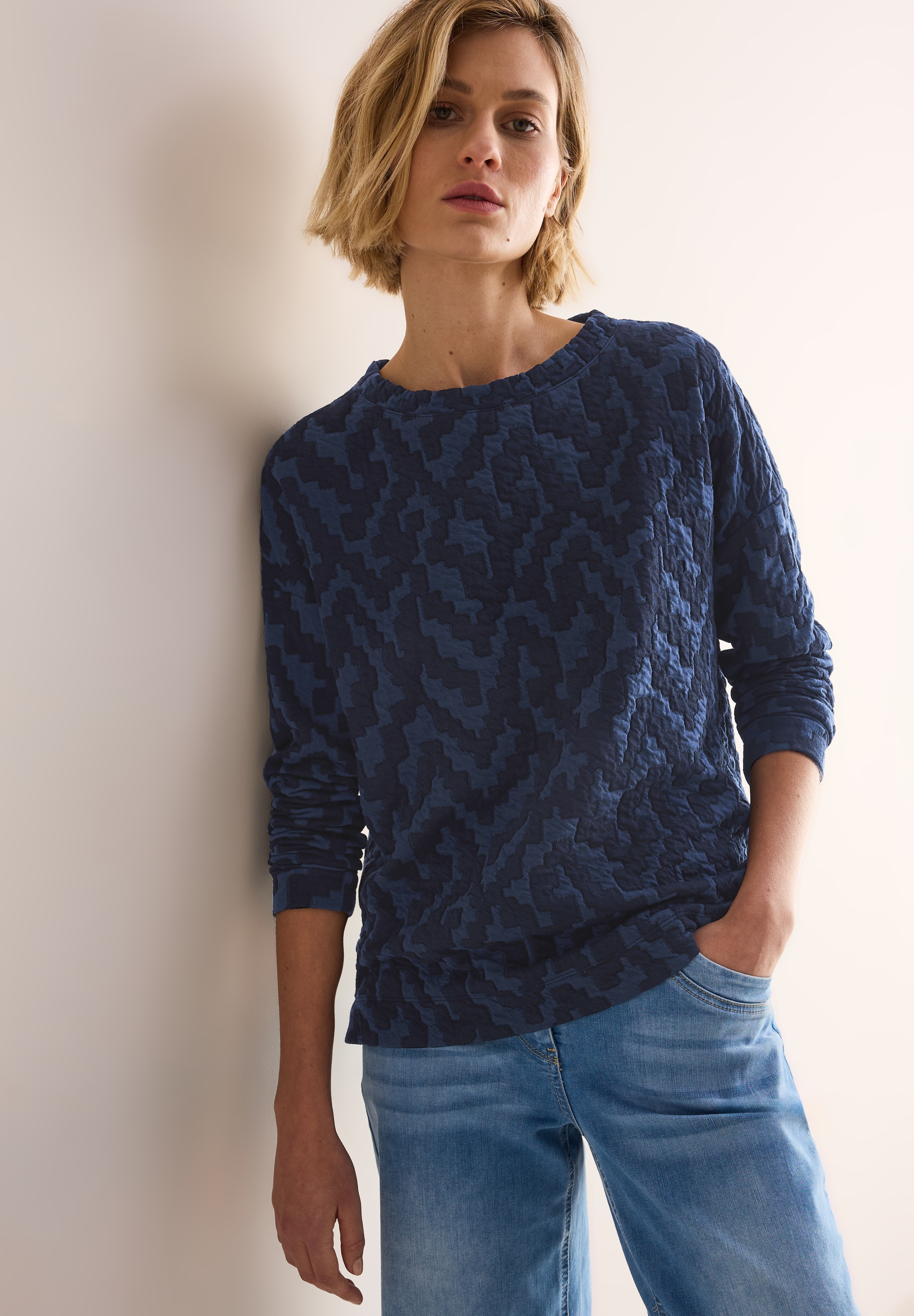 Cecil Jacquardpullover, mit Jaquard Struktur