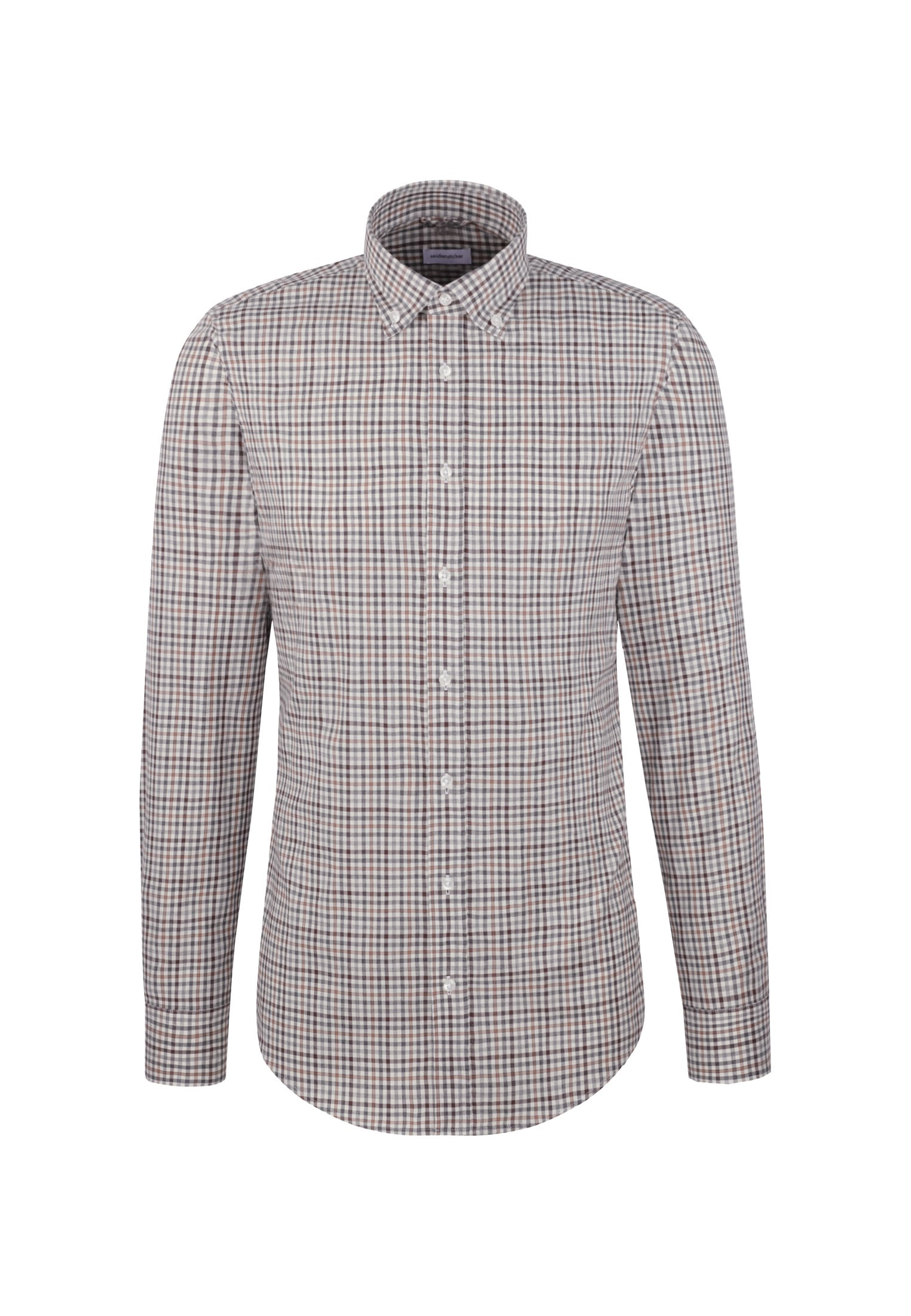 seidensticker Flanellhemd »Schwarze Rose« Slim 1/1 Button-Down-Kragen Karo