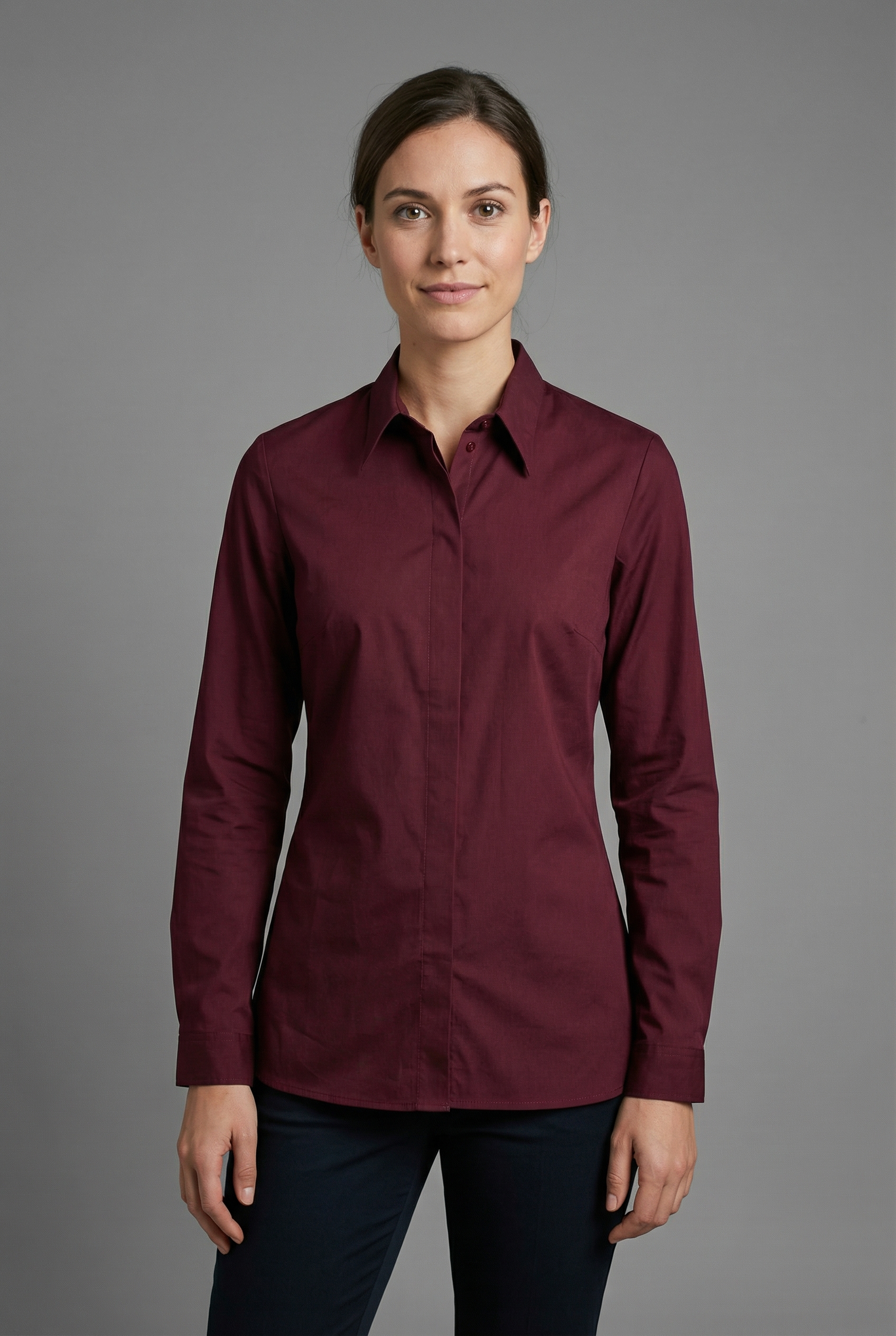 bonprix Langarmbluse »Long-Stretch-Bluse« lockere Passform, mit Stehkragen, mit verdeckter Knopfleiste