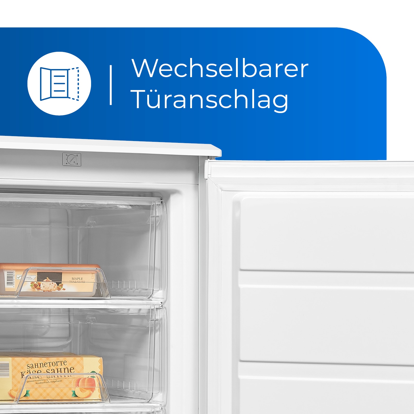 exquisit Gefrierschrank »GS80-030E weiss«, 84,5 cm hoch, 55,3 cm breit, Türanschlag wechselbar