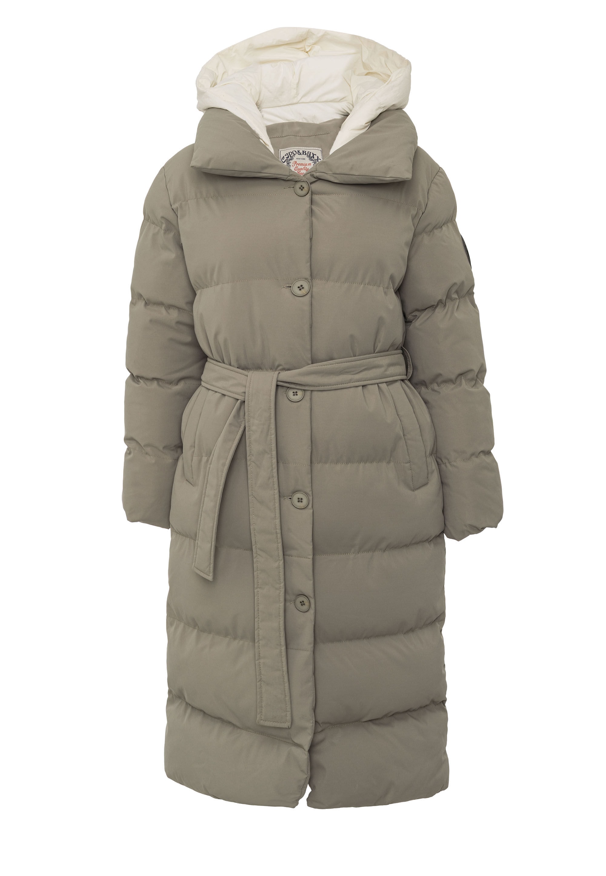 Cipo & Baxx Wintermantel »Cipo & Baxx Winterjacke WM145« mit Gürtel und Kapuze