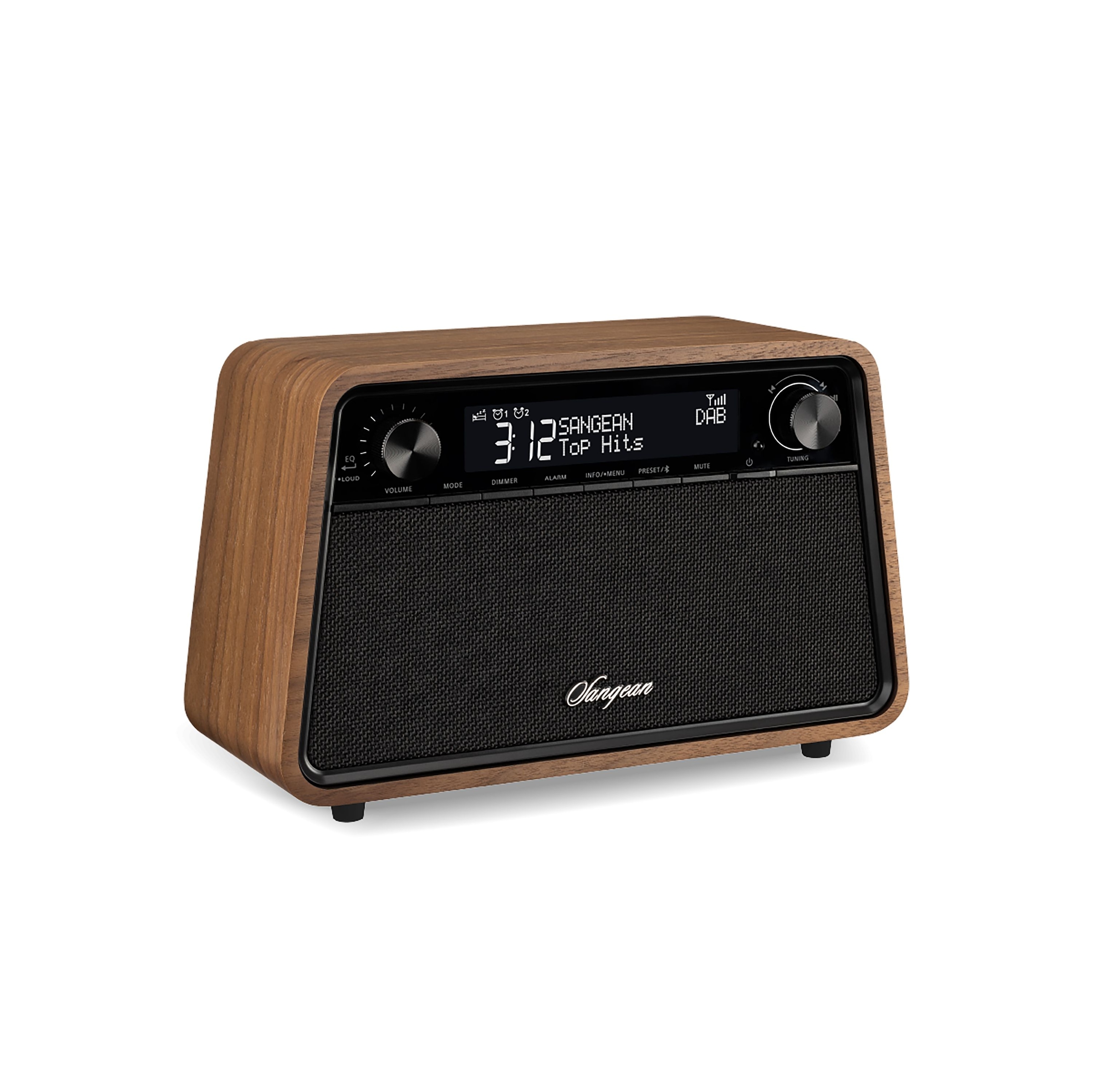 Sangean Retro-Radio »WR-201D«, (A2DP Bluetooth-AVRCP Bluetooth Digitalradio (DAB+)-FM-Tuner mit RDS), DAB+, Bluetooth, USB-C Ladeanschluss, Fernbedienung