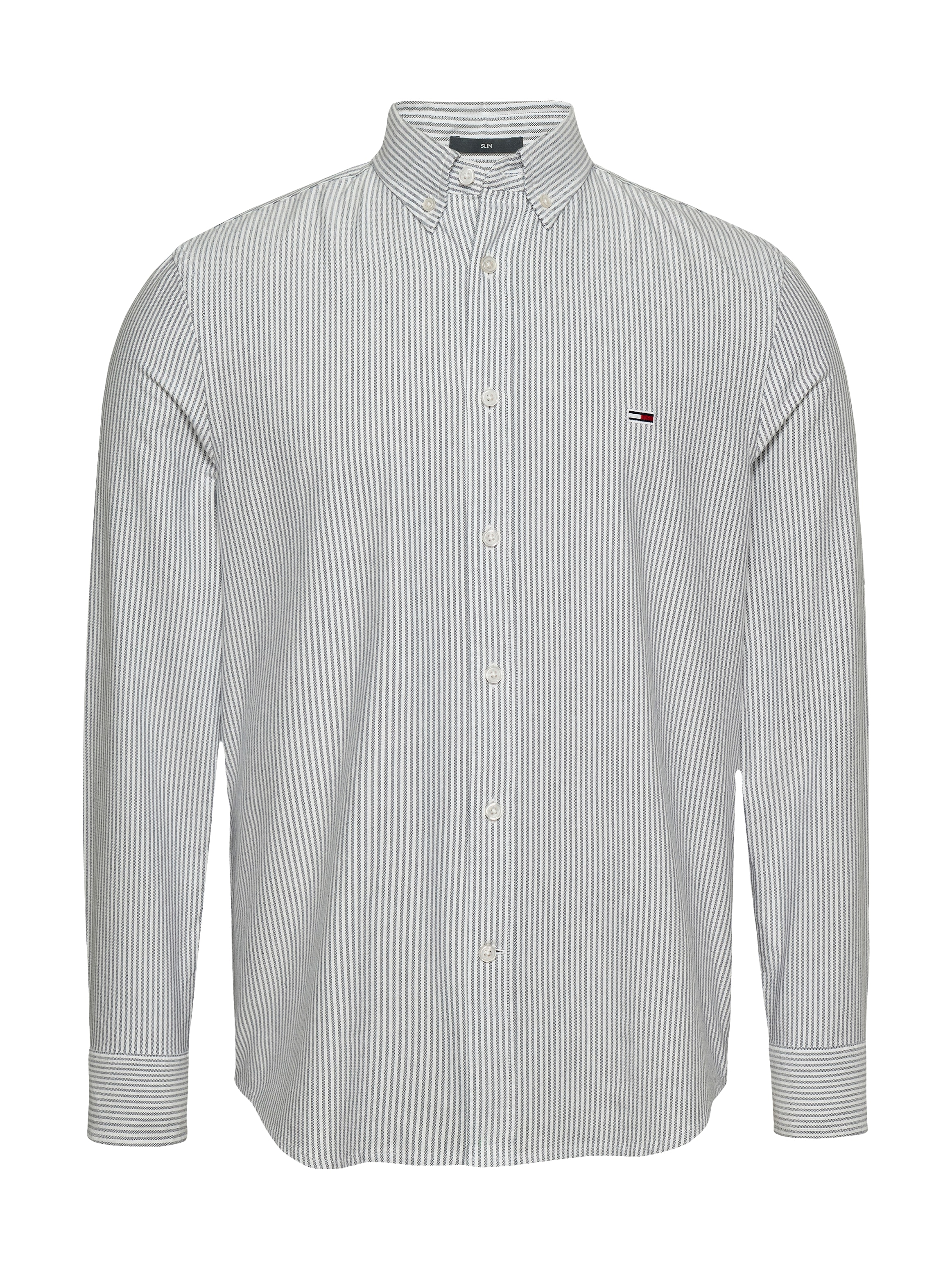 Tommy Jeans Langarmhemd »TJM SLIM STRIPE OXFORD SHIRT EXT«, Mit Button-Down-Kragen
