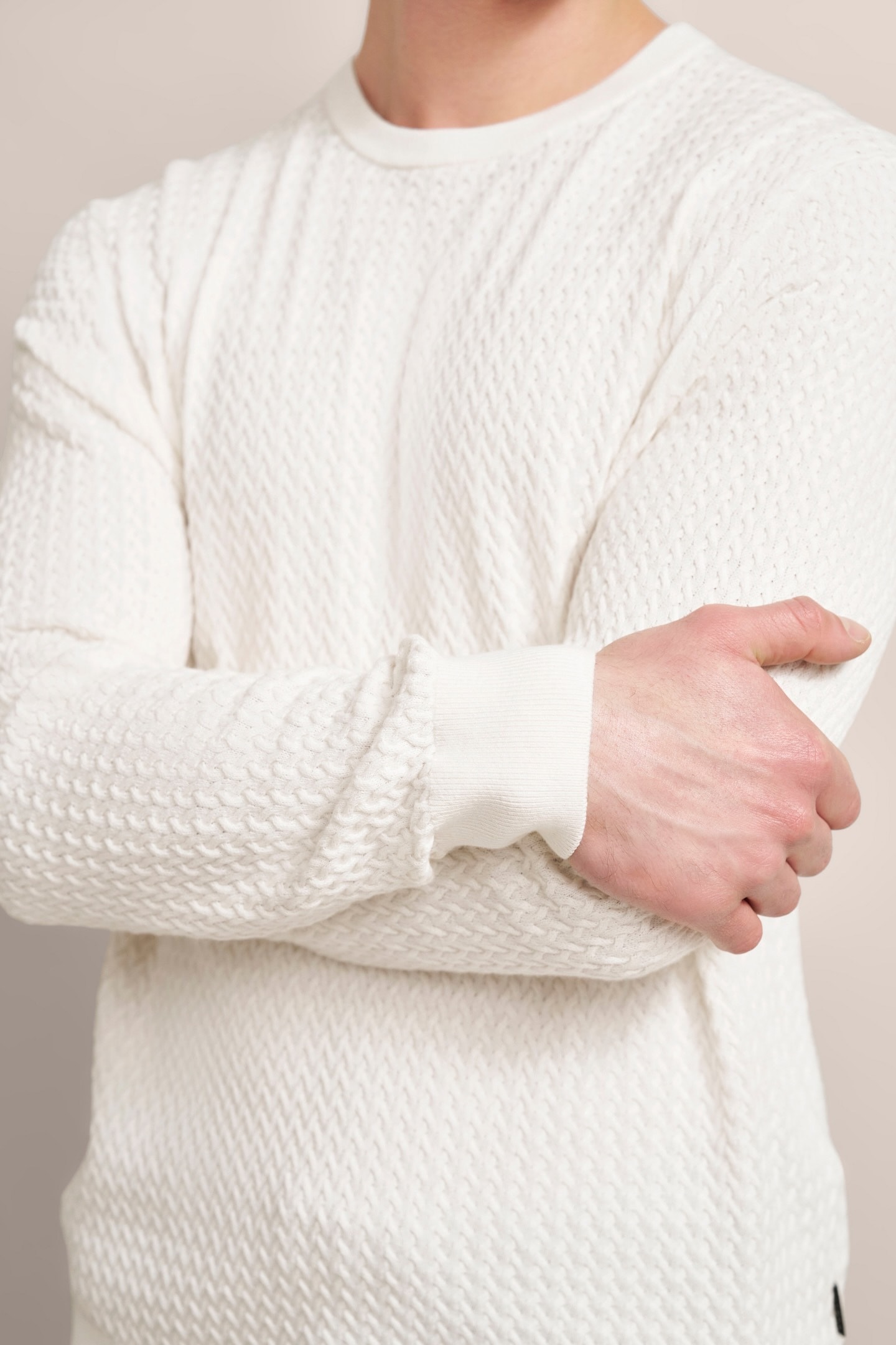 bugatti Strickpullover, mit Geflechtstruktur