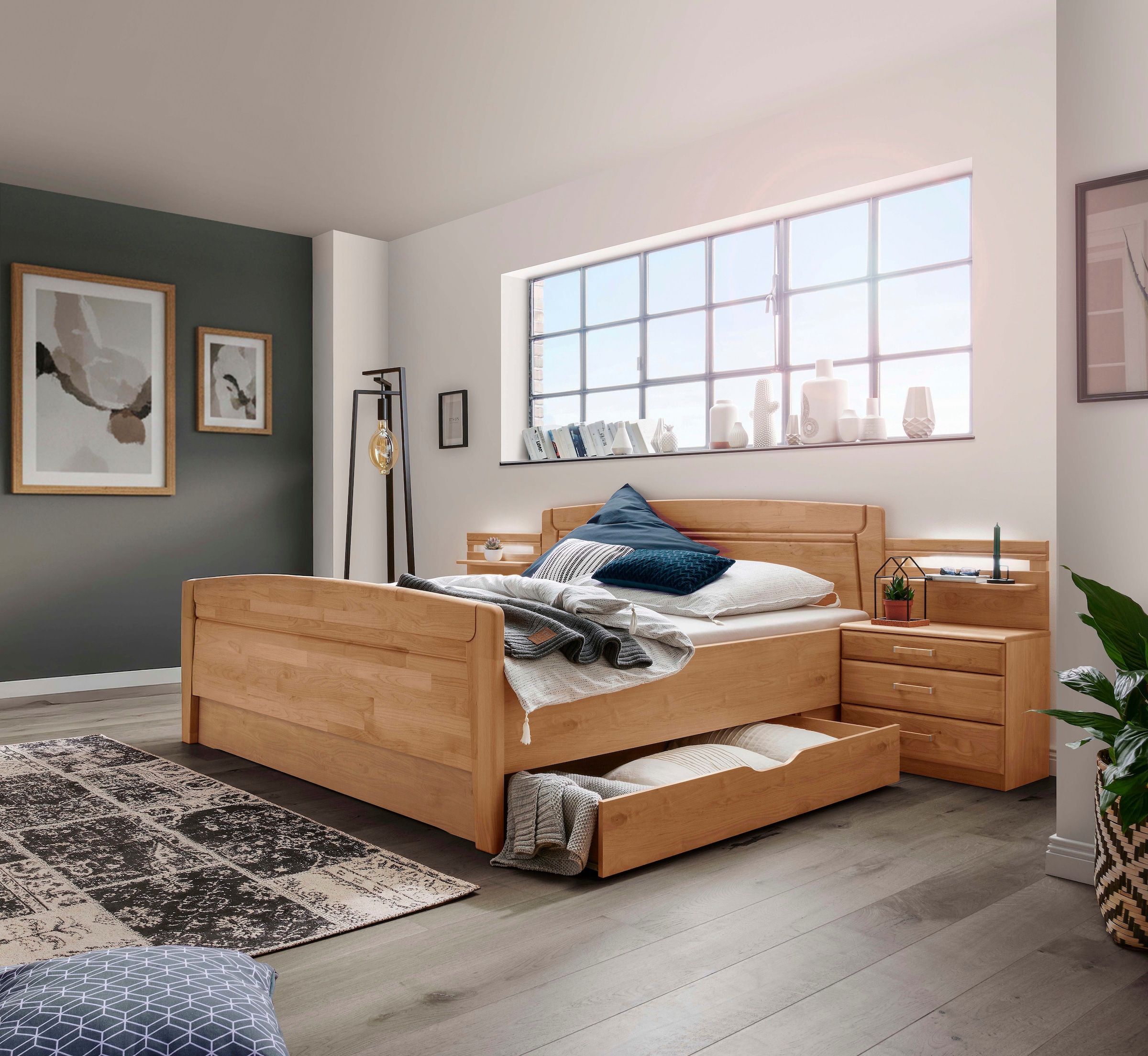 WIEMANN Schubkasten »Lausanne, Bettschubkasten, Bettkasten, Schublade« 140 x 15 x 61 cm (B/H/T), MADE IN GERMANY,  Erle Nachbildung, maximale Belastung 20 Kg