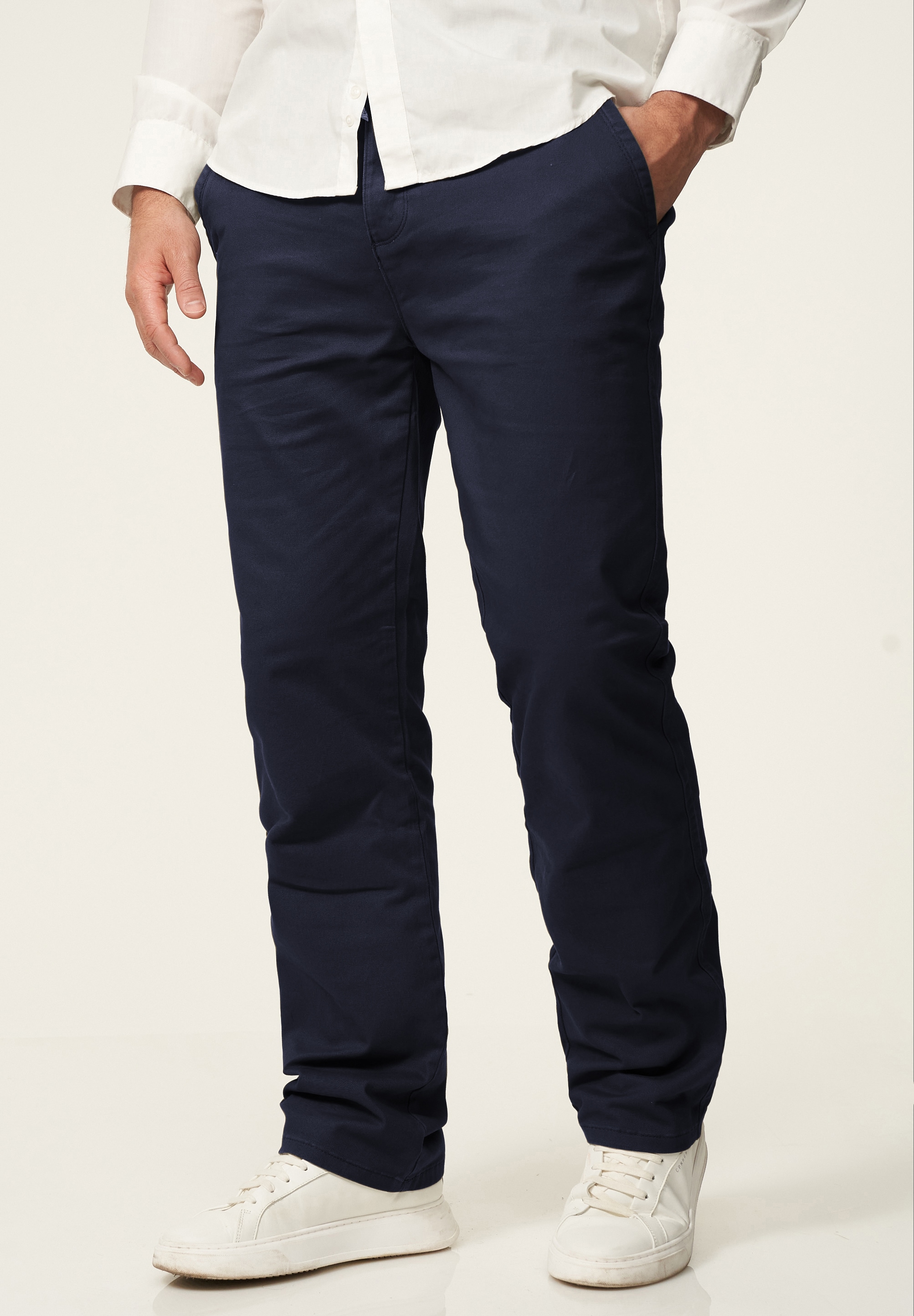 Daily Cotton Chinohose »Daily Cotton Chinohose DCDAVIE«  Herren Chino Hose Elastische Jeans Stoffhose Straight-Fit Casual