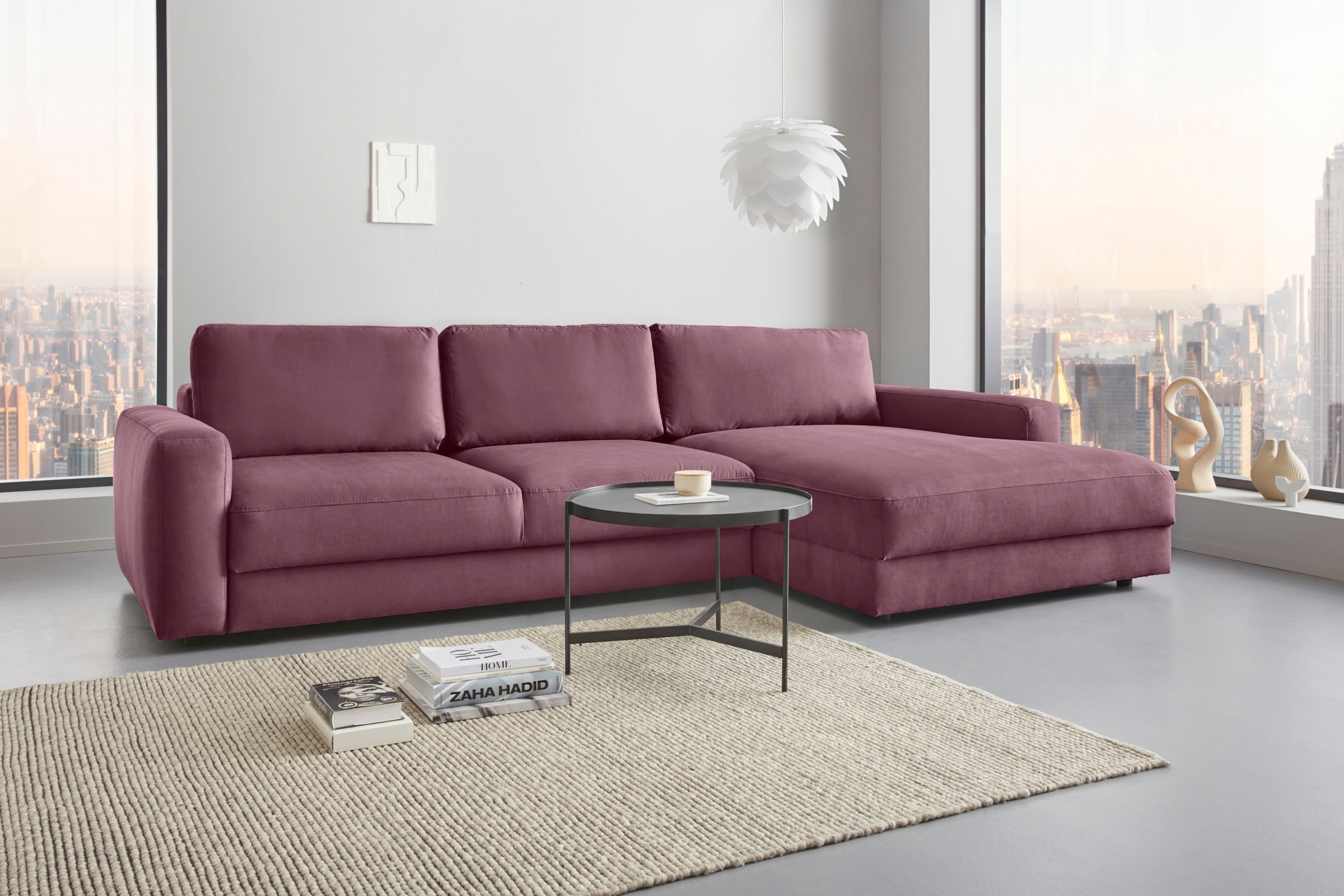 Places of Style Ecksofa »Bloomfield, L-Form«, wahlweise mit Bettfunktion und Bettkasten