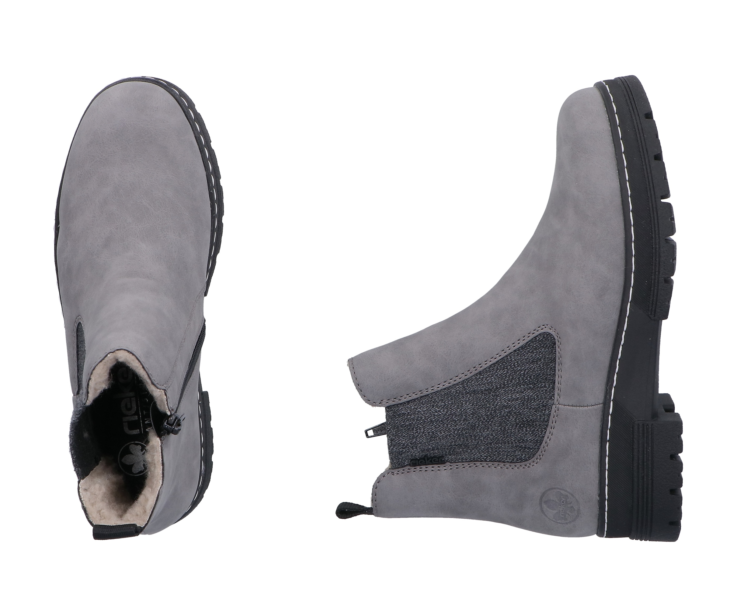 Rieker Chelseaboots  Winterstiefelette, Winterboots, Blockabsatz, mit Stretcheinsatz