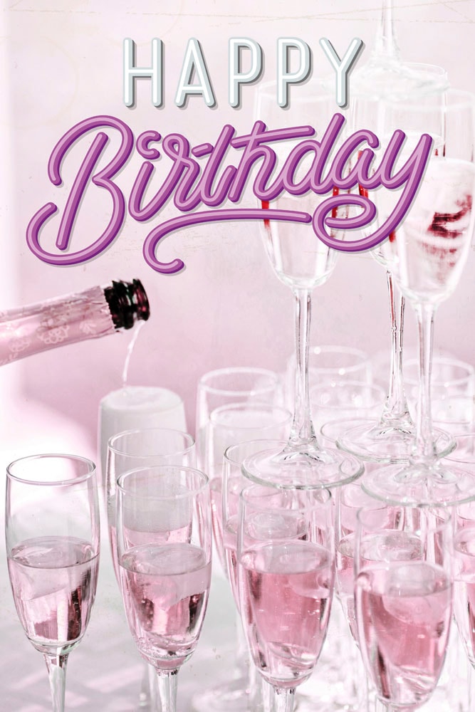 Metallbild »Champagne Birthday«, Sprüche, (1 St.), Geburtstag, Geschenk Idee,...