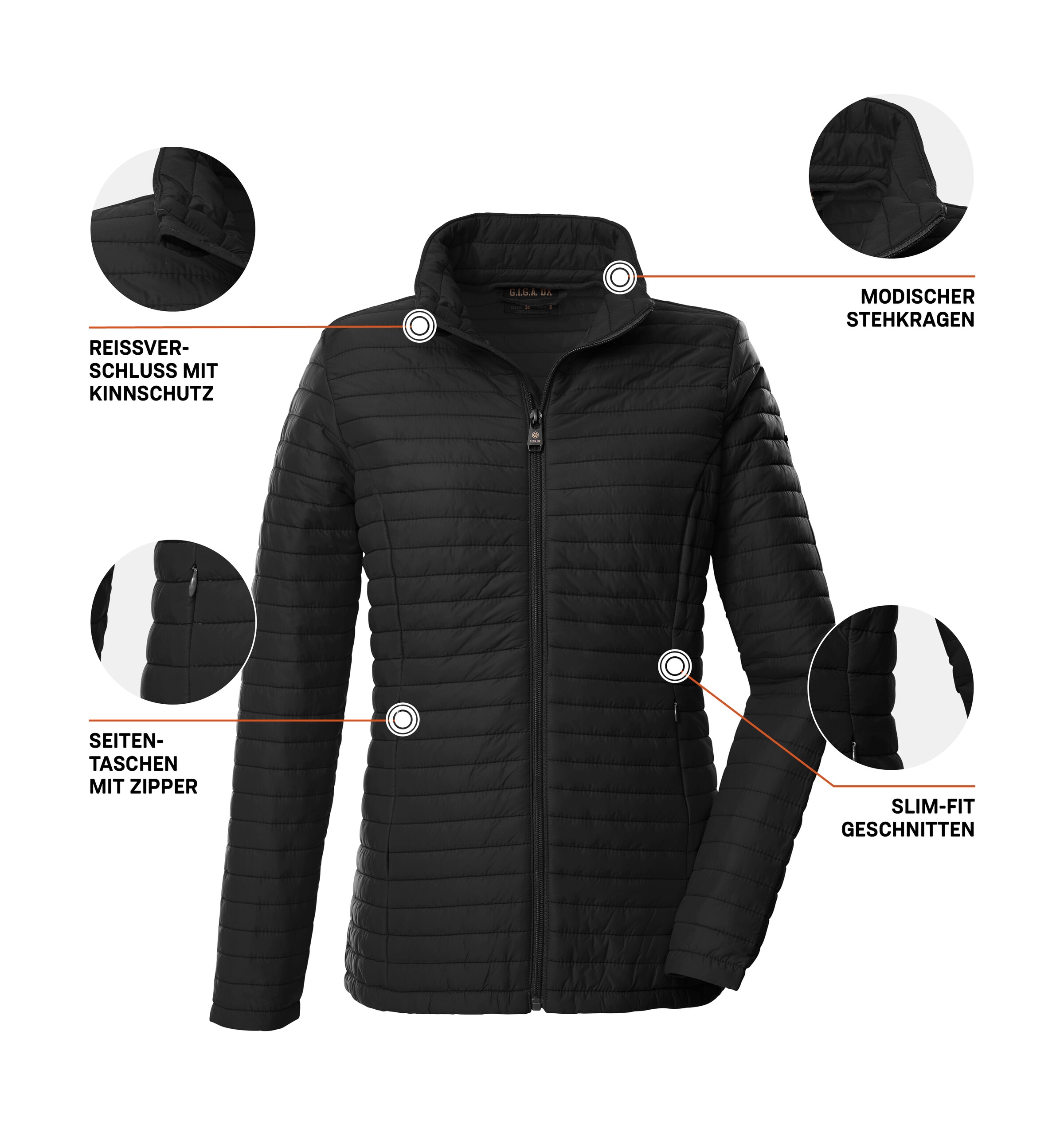 G.I.G.A. DX by killtec Steppjacke »Damen Steppjacke OOGS 2«, Ultraleichte Damen Steppjacke, dünn gefüttert, fällt kleiner aus