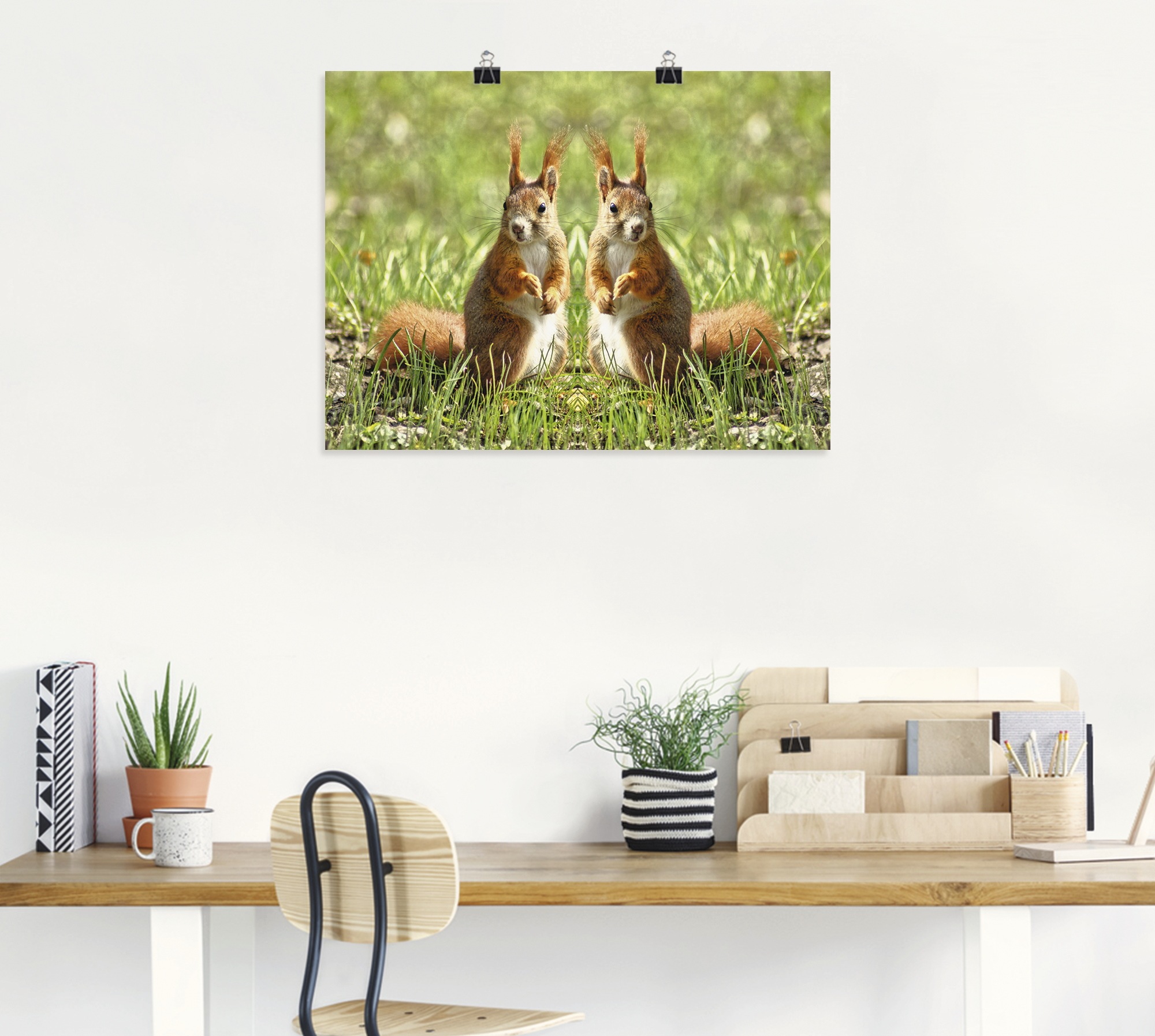 Artland Wandbild »Rote Eichhörnchen Zwillinge«, Wildtiere, (1 St.), als Leinwandbild, Poster in verschied. Größen