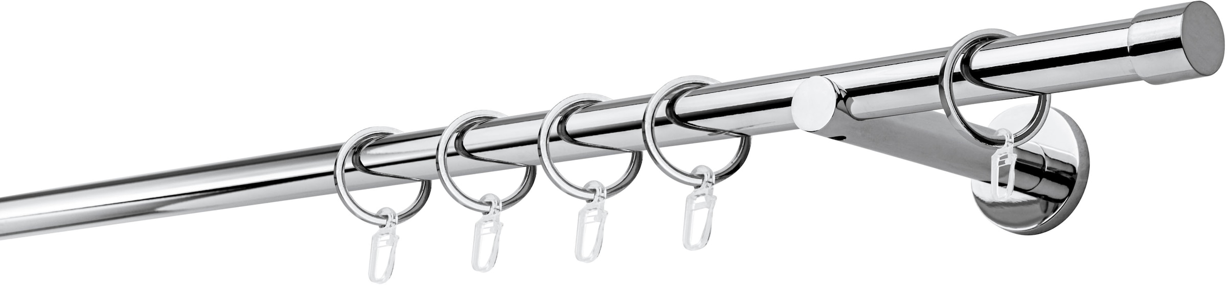 mydeco Gardinenstange »20mm Cap Wandträger 12 cm« 1 läufig-läufig Fixmaß