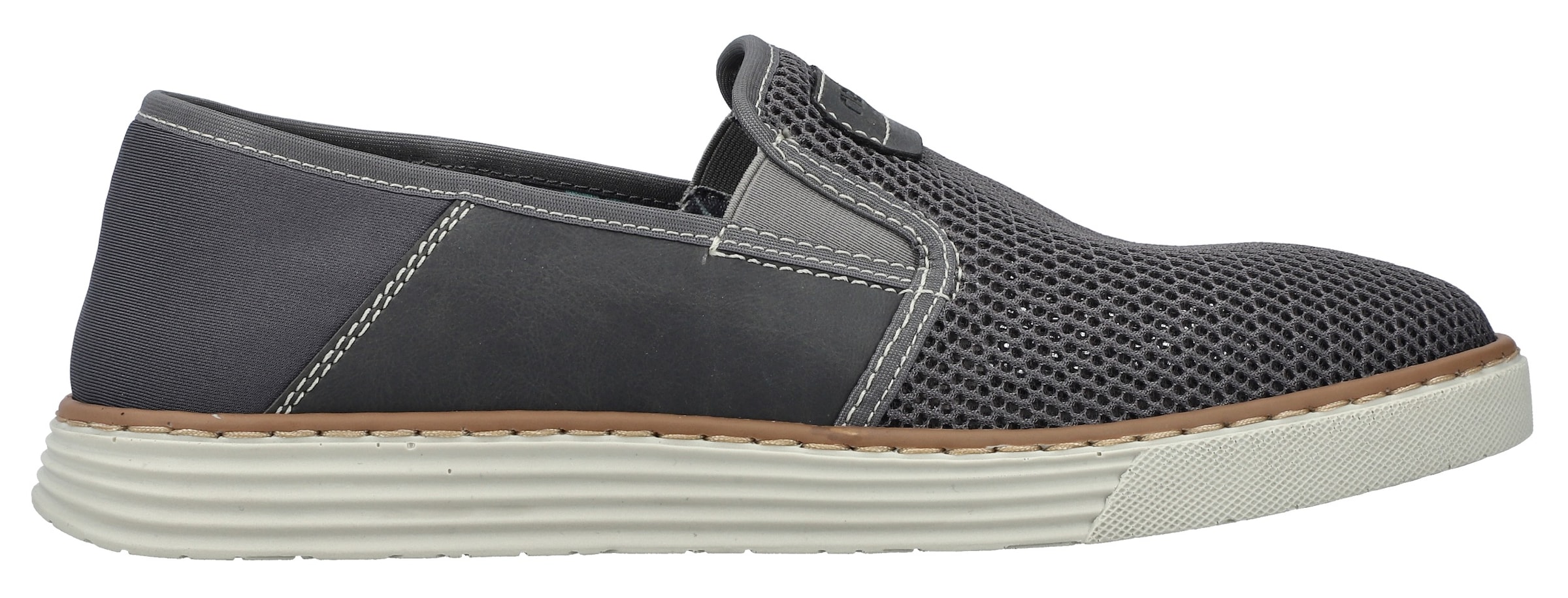 Rieker Slipper, Espadrilles, Sommerschuh mit kontrastfarbenen Ziernähten