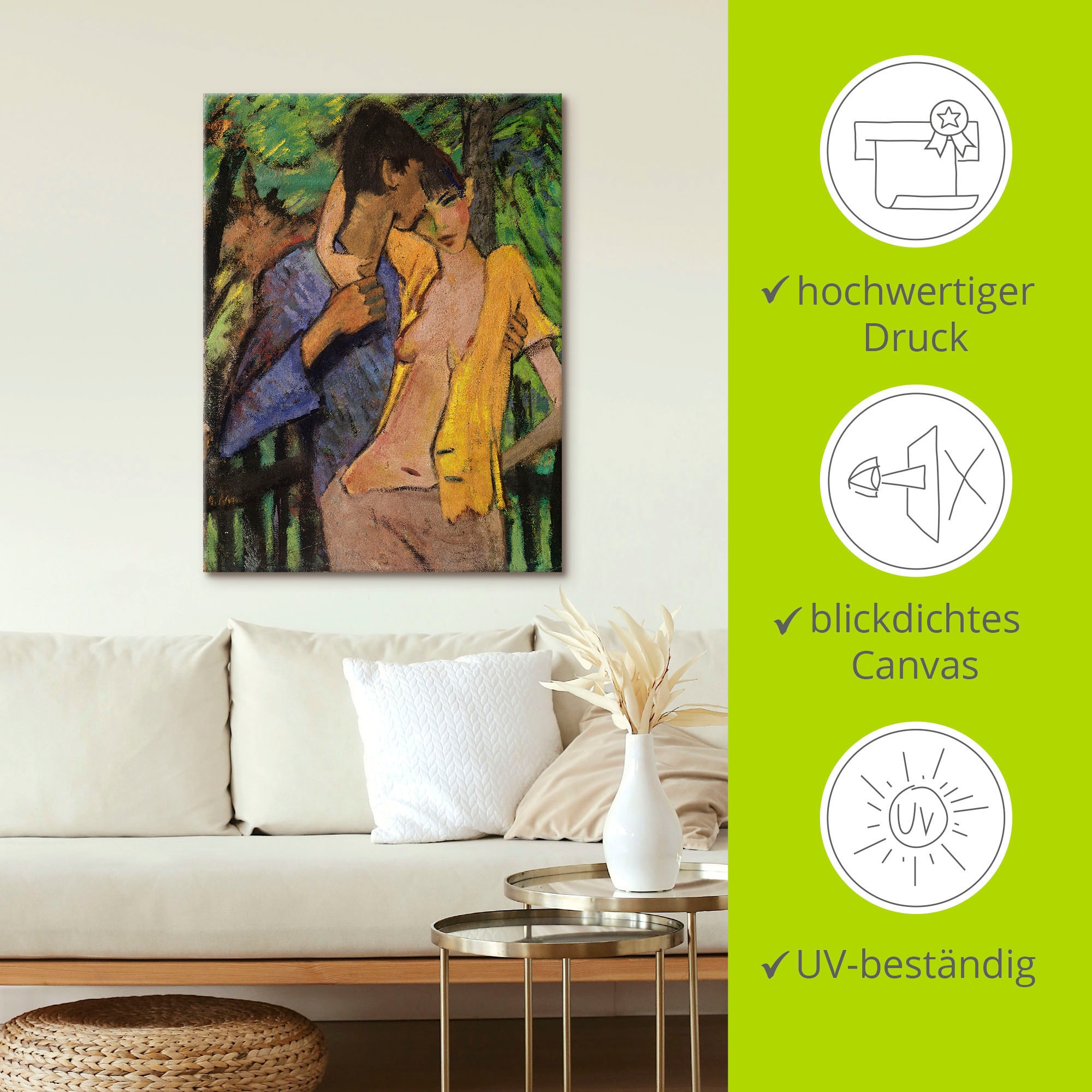 Artland Wandbild »Liebespaar. 1919«, Paar, (1 St.), als Leinwandbild, Poster in verschied. Größen