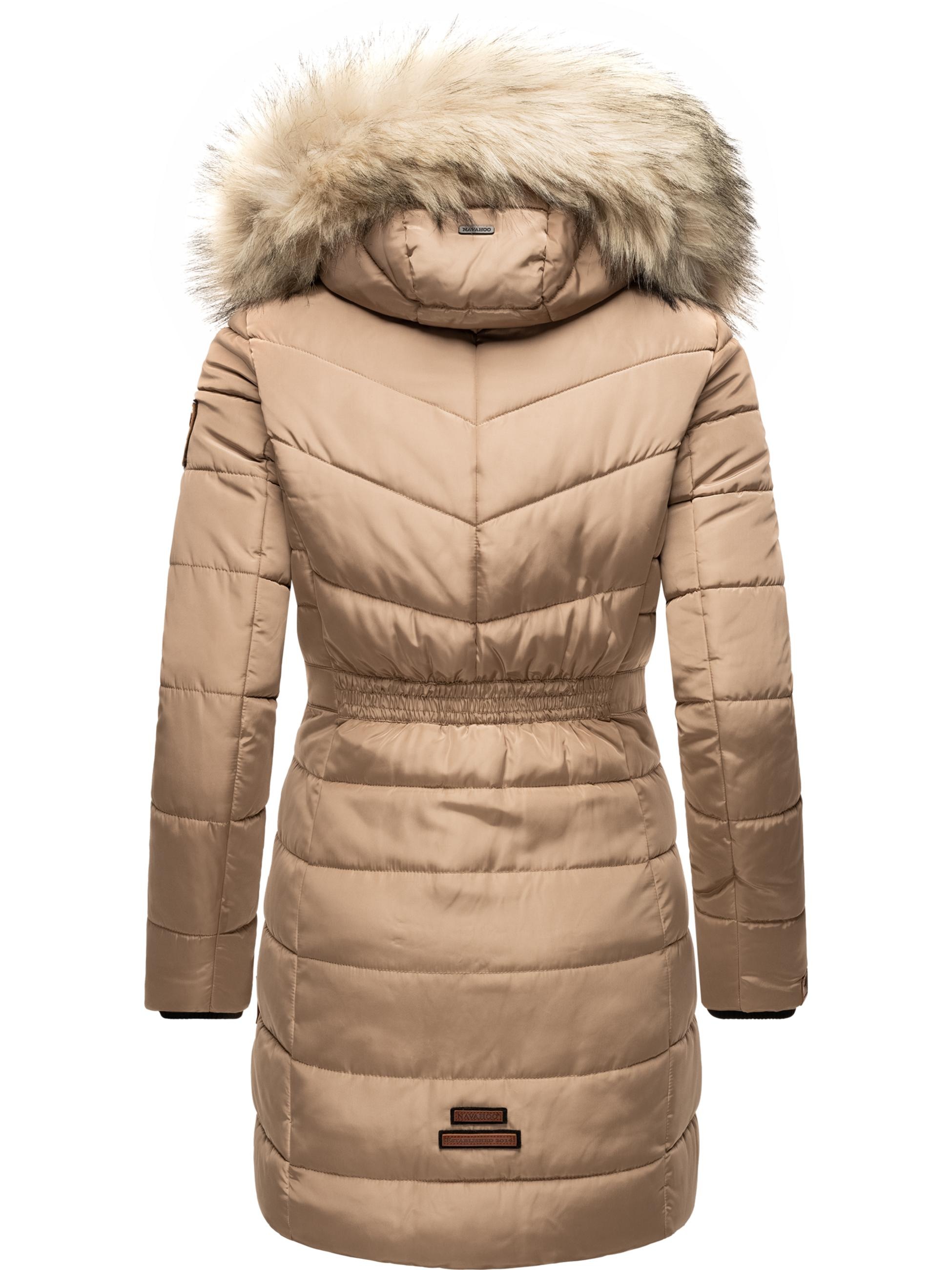 Navahoo Steppmantel »Steppmantel Paula«, stylischer Winter Parka m. edlem Fellimitat