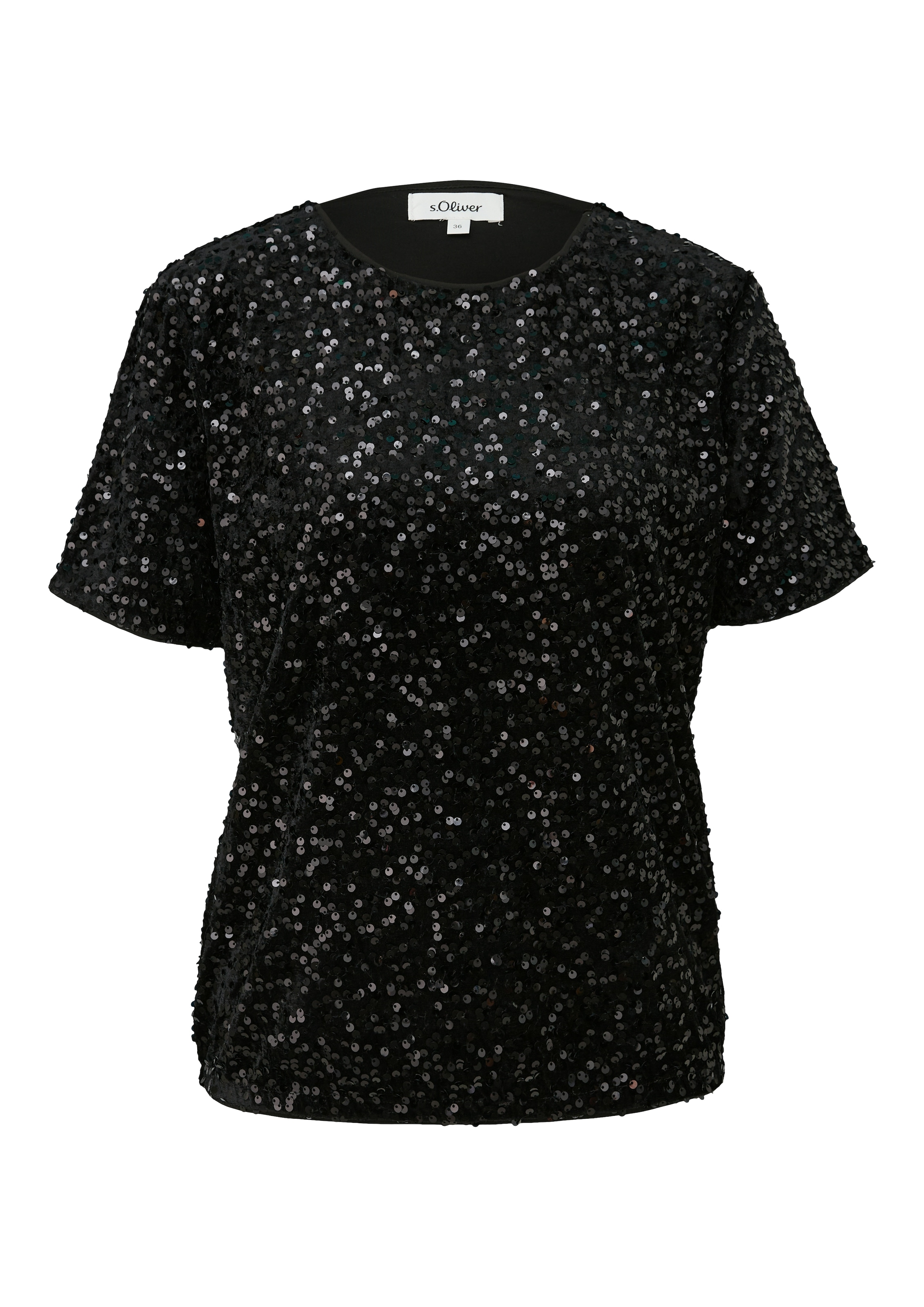 s.Oliver Paillettenshirt kurzarm und mit Rundhals