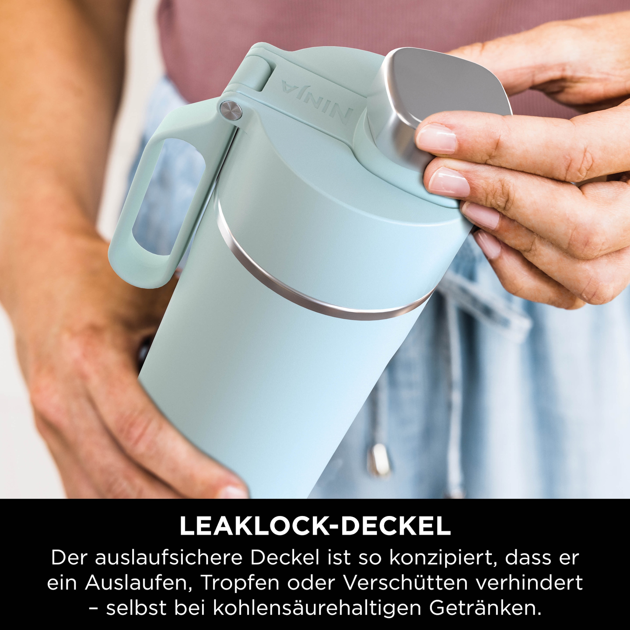 NINJA Isolierflasche »Ninja Thirsti Reiseflasche –  530 ml DW1801EUU / 700 ml DW2401EUU« Getränke bleiben 24 Stunden kalt, 12 Stunden heiß, Eis hält 2 Tage