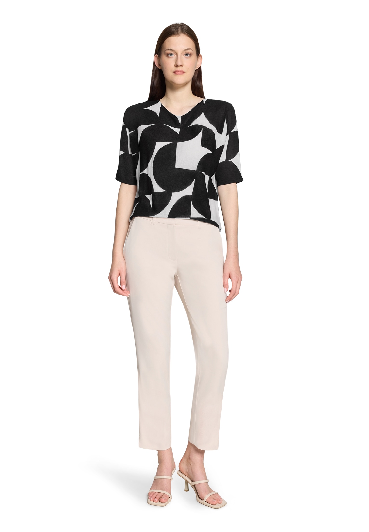 Betty&Co Rundhalspullover »Feinstrickpullover mit Print«