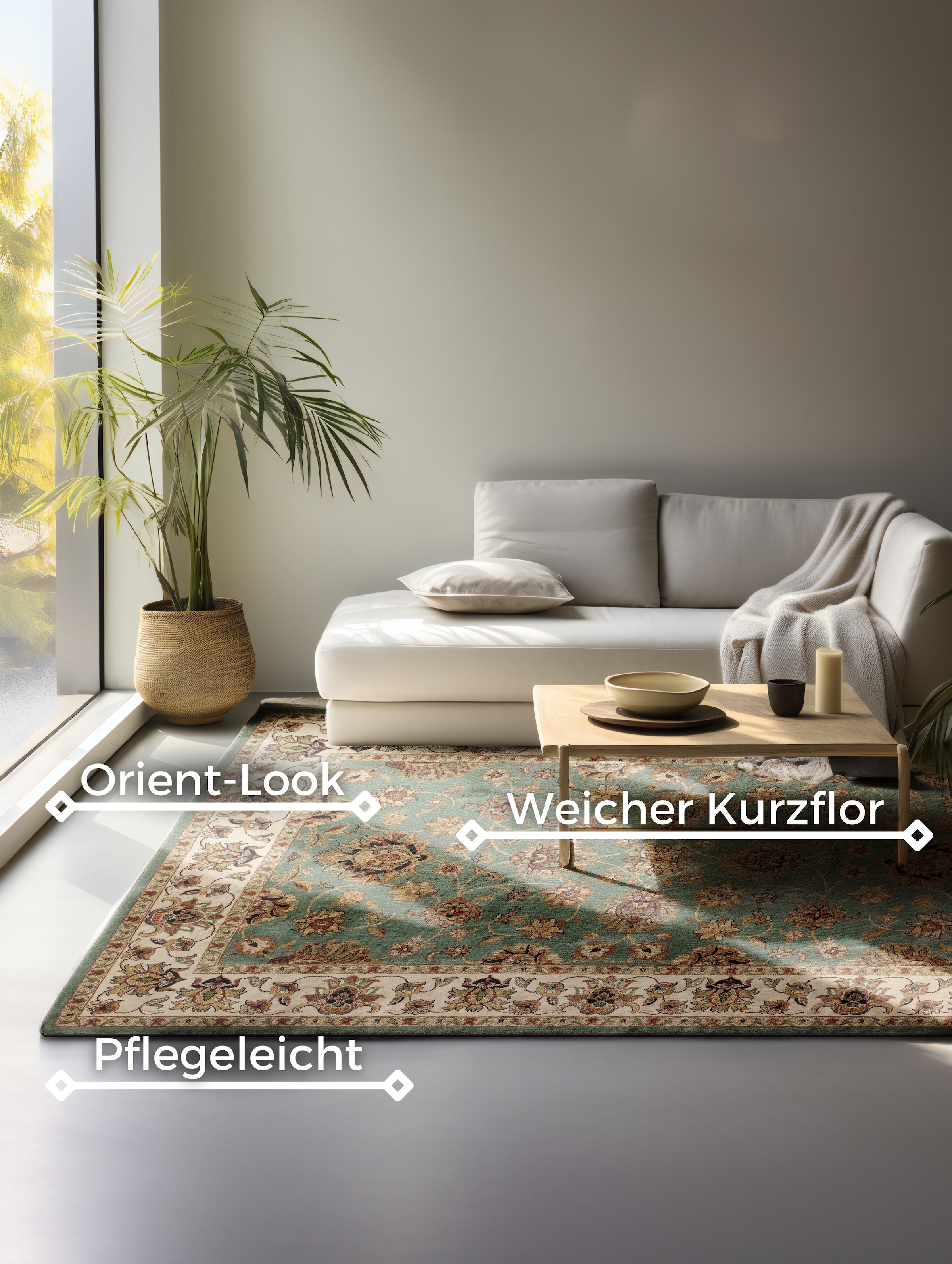 NOURISTAN Teppich »Kohsan«, rechteckig, 8 mm Höhe, Orient Optik, strapazierfähig, pflegeleicht, robust