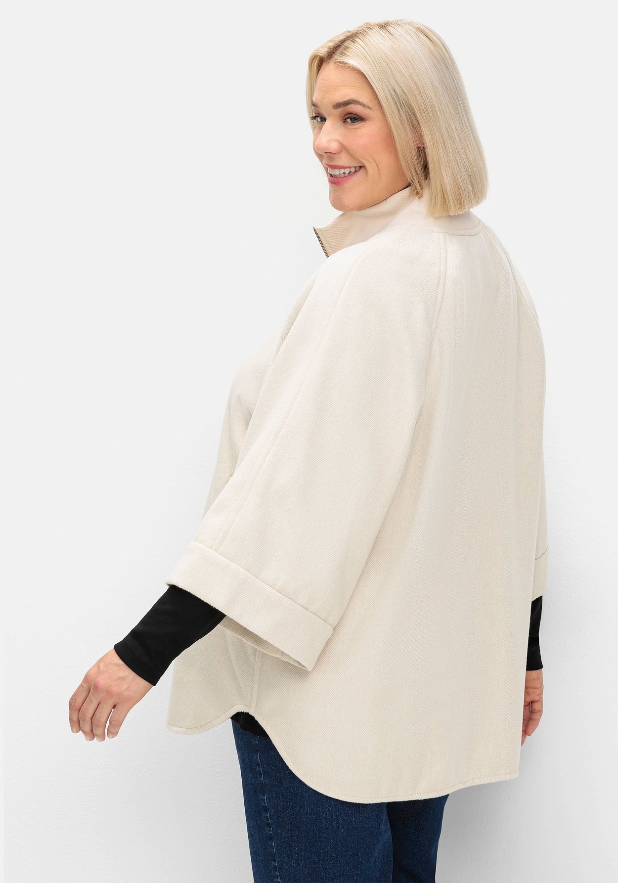 Sheego Hemdjacke »Cape-Jacke in lockerer Cape-Form, mit Wollanteil«